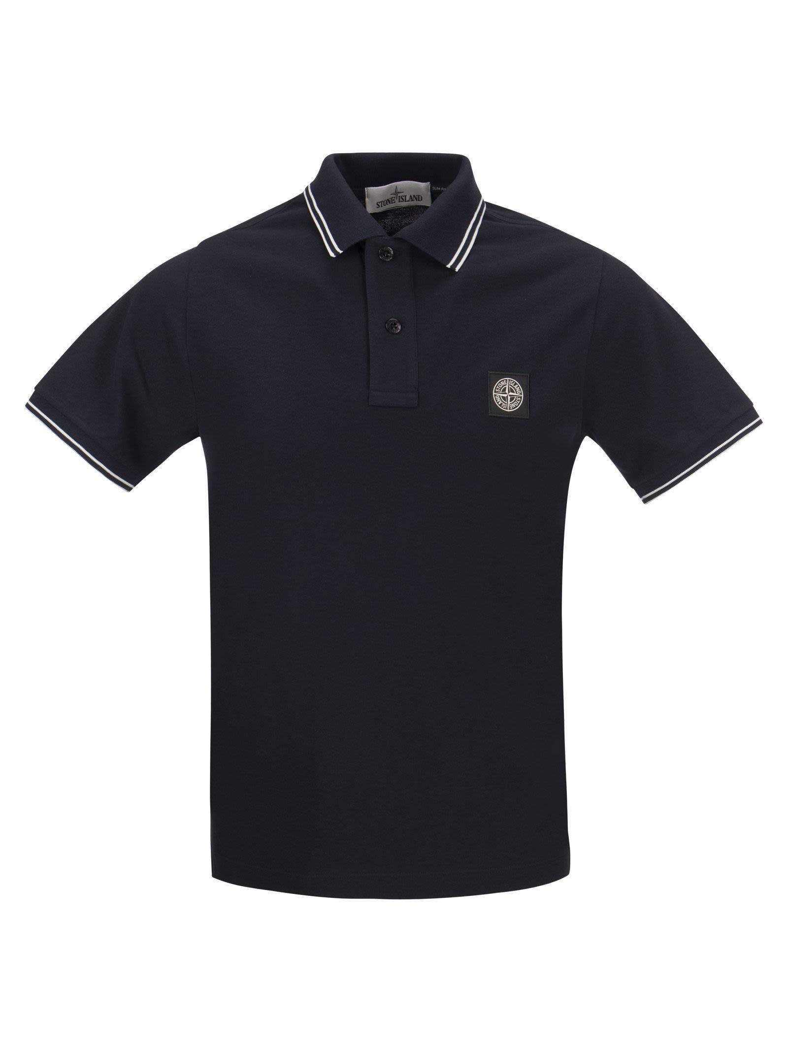 Stone Island Men Slim Cotton Polo Shirt