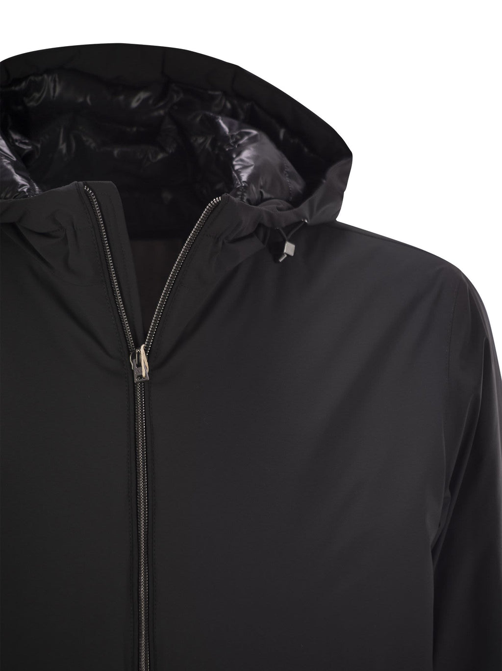 Herno Men Technical Fabric Bomber Jacket With Hood