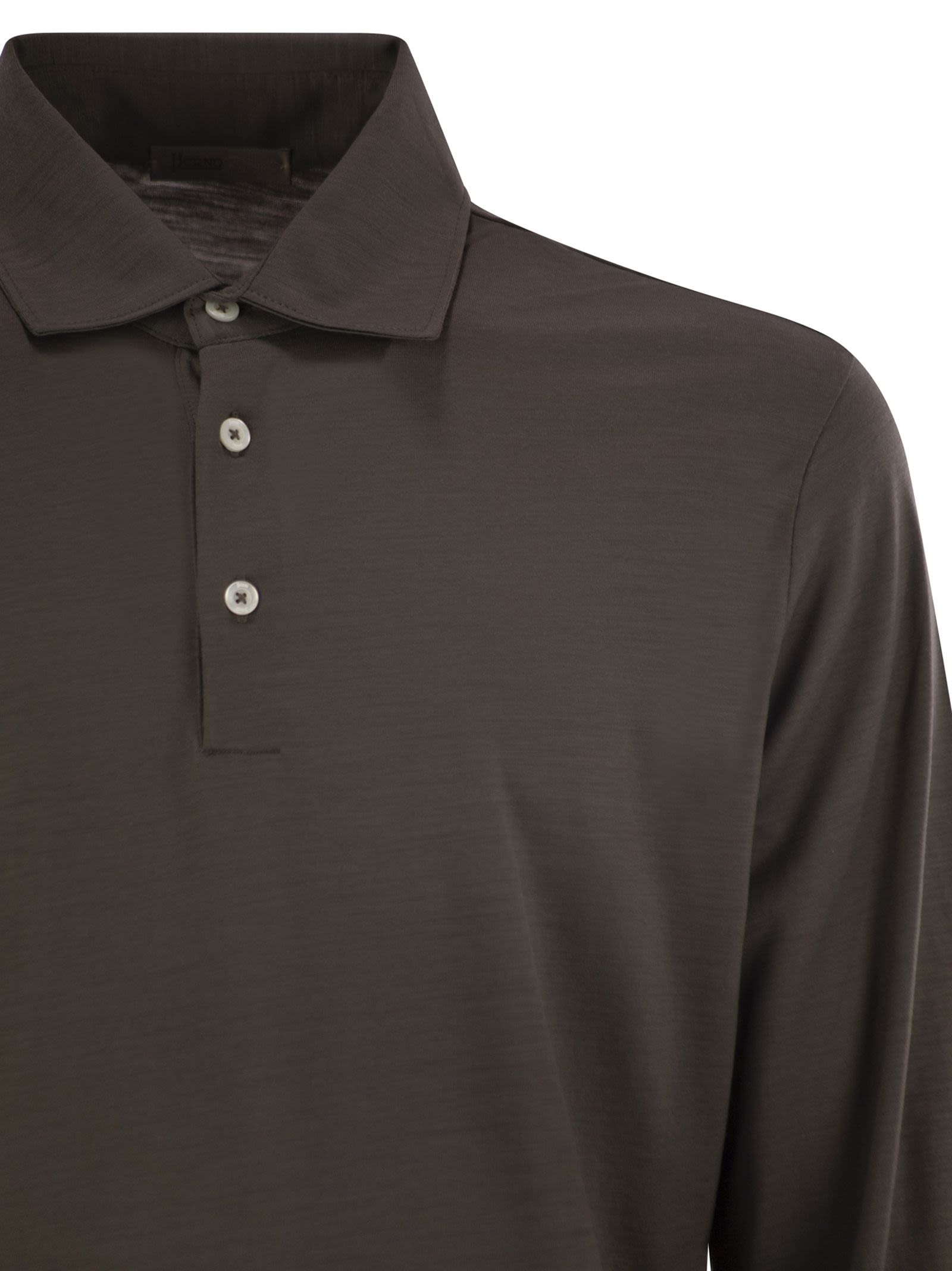 Herno Men Resort Polo Shirt In Soft Wool Knit