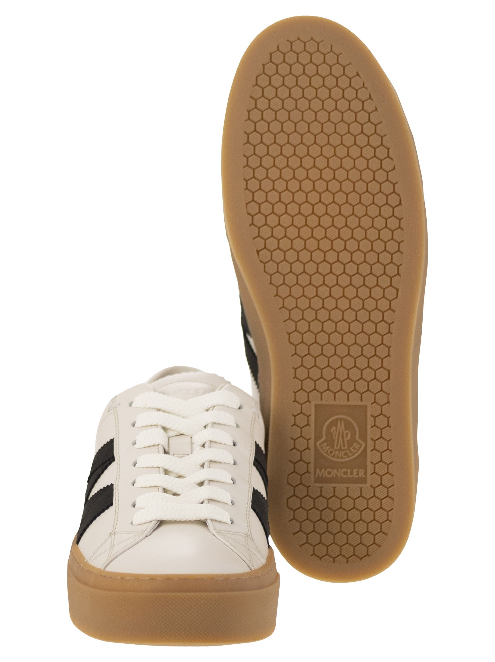 Moncler Men Monaco2 - Leather And Nubuck Sneakers.