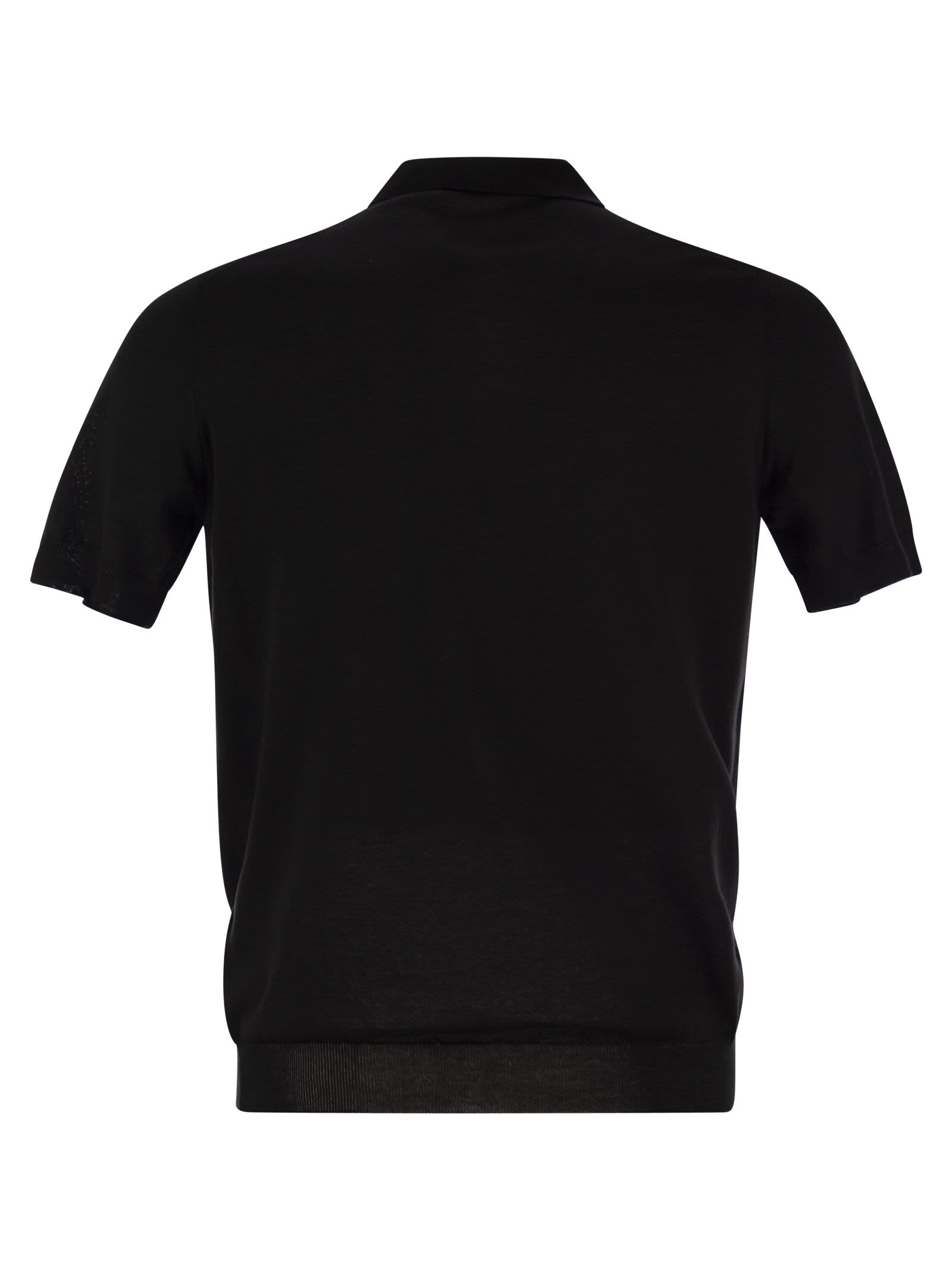 Tagliatore Men Basic Short-Sleeved Cotton Polo Shirt