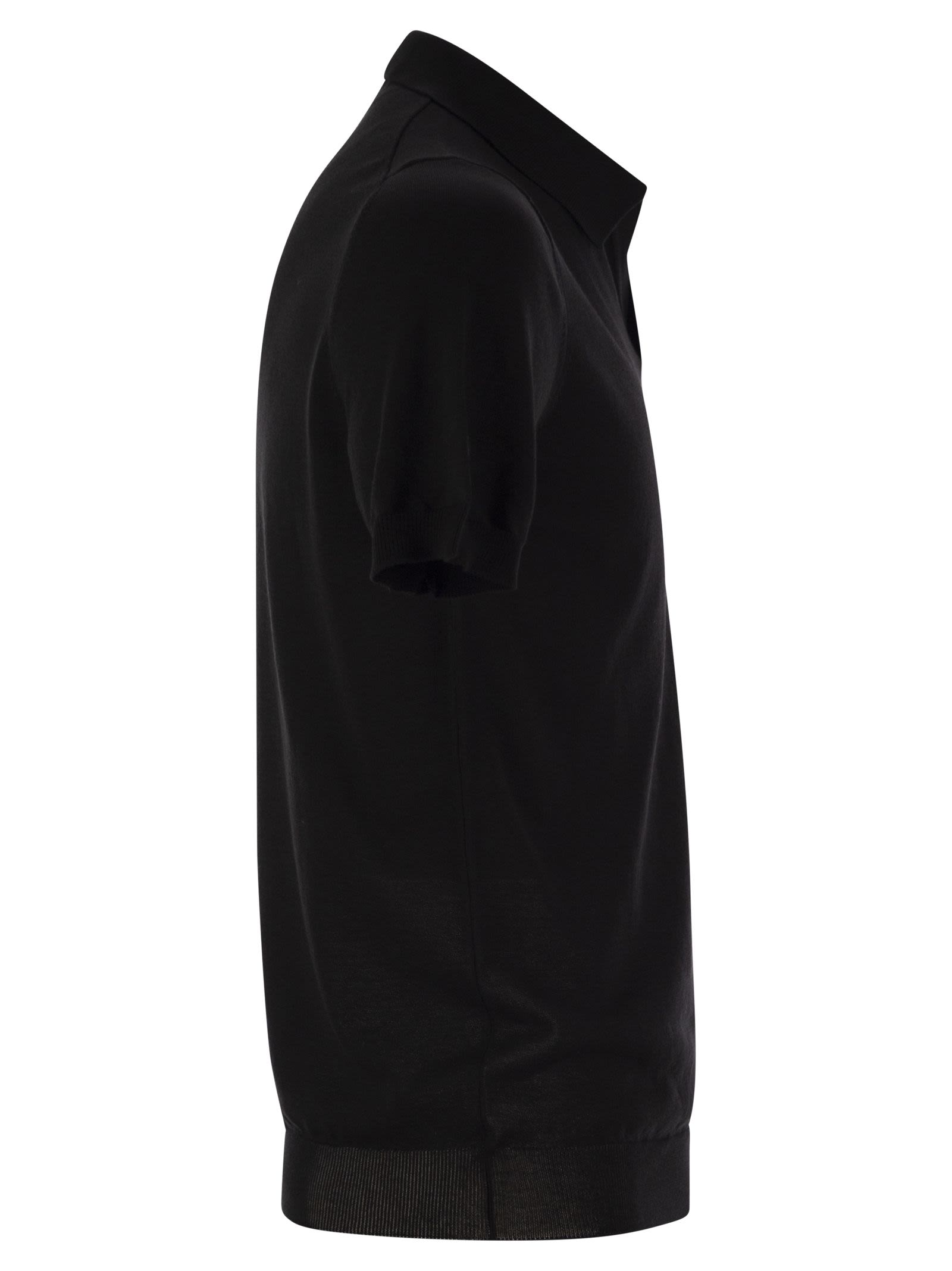 Tagliatore Men Basic Short-Sleeved Cotton Polo Shirt