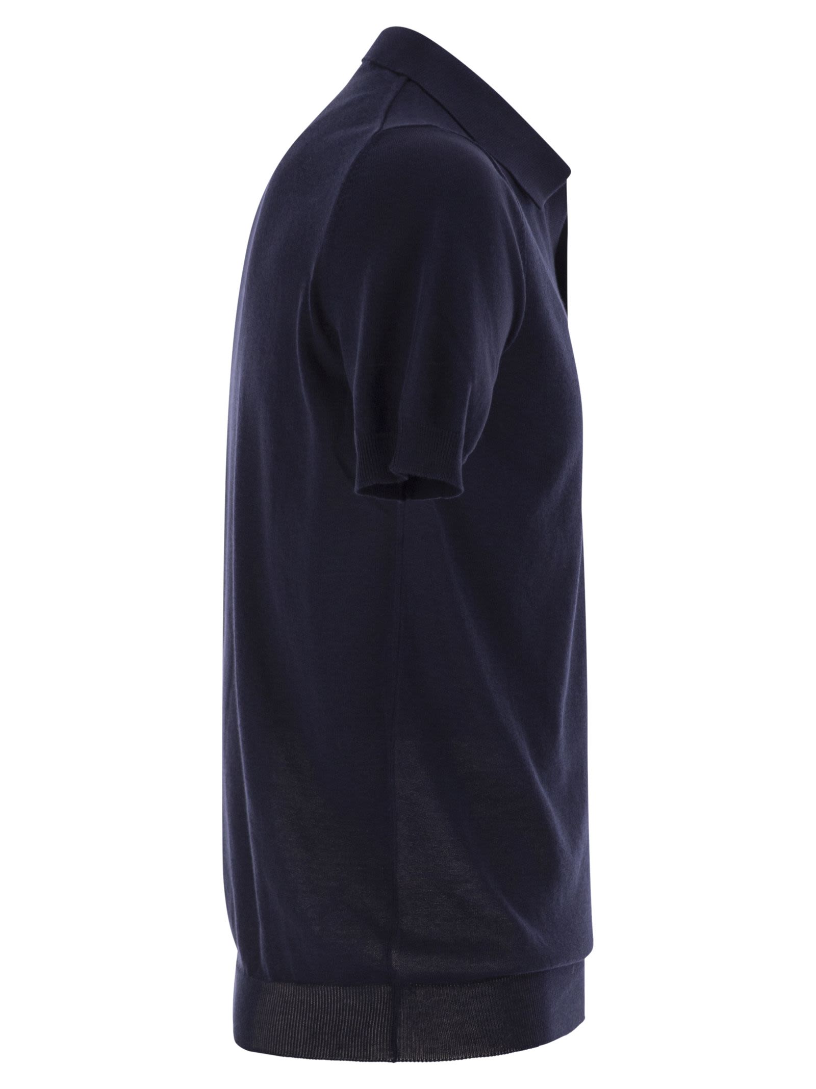 Tagliatore Men Basic Short-Sleeved Cotton Polo Shirt