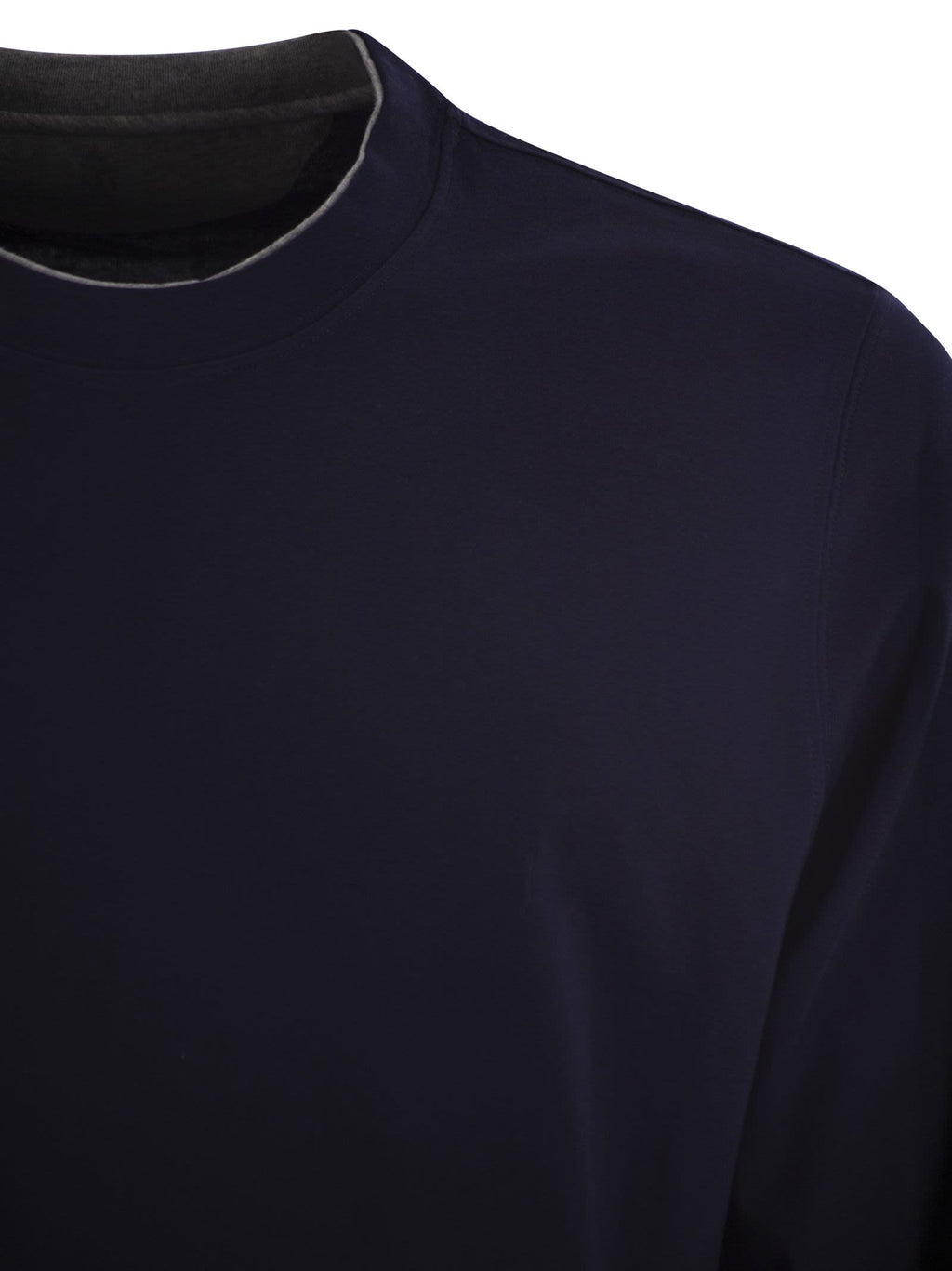 Brunello Cucinelli Men Crew-Neck Cotton Jersey T-Shirt With Long Sleeves