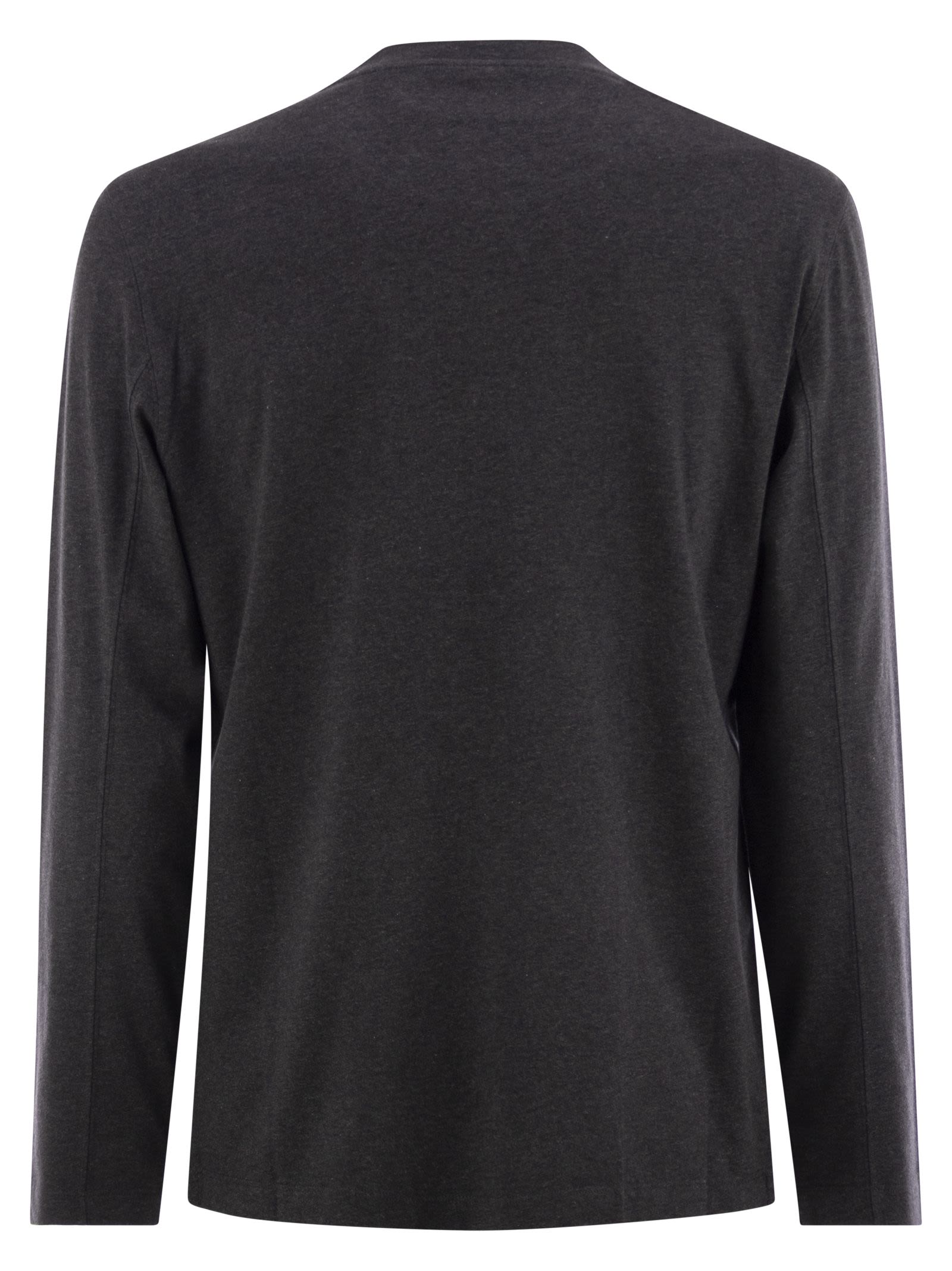 Brunello Cucinelli Men Crew-Neck Cotton Jersey T-Shirt With Long Sleeves