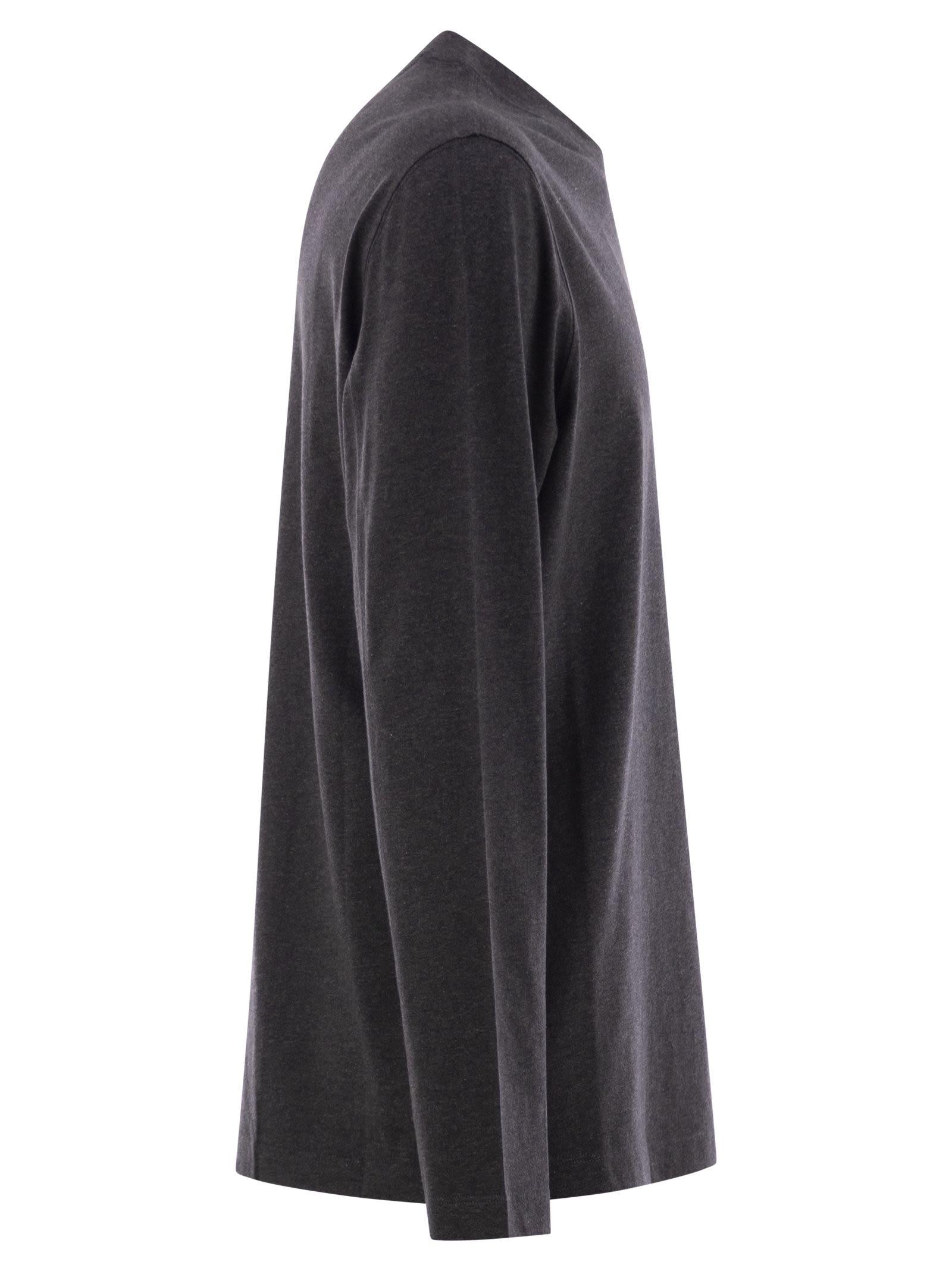 Brunello Cucinelli Men Crew-Neck Cotton Jersey T-Shirt With Long Sleeves