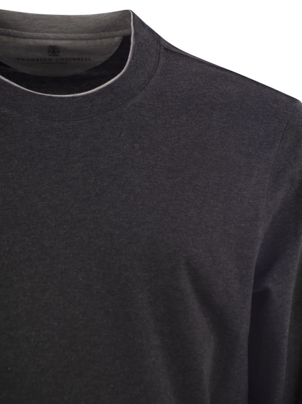 Brunello Cucinelli Men Crew-Neck Cotton Jersey T-Shirt With Long Sleeves