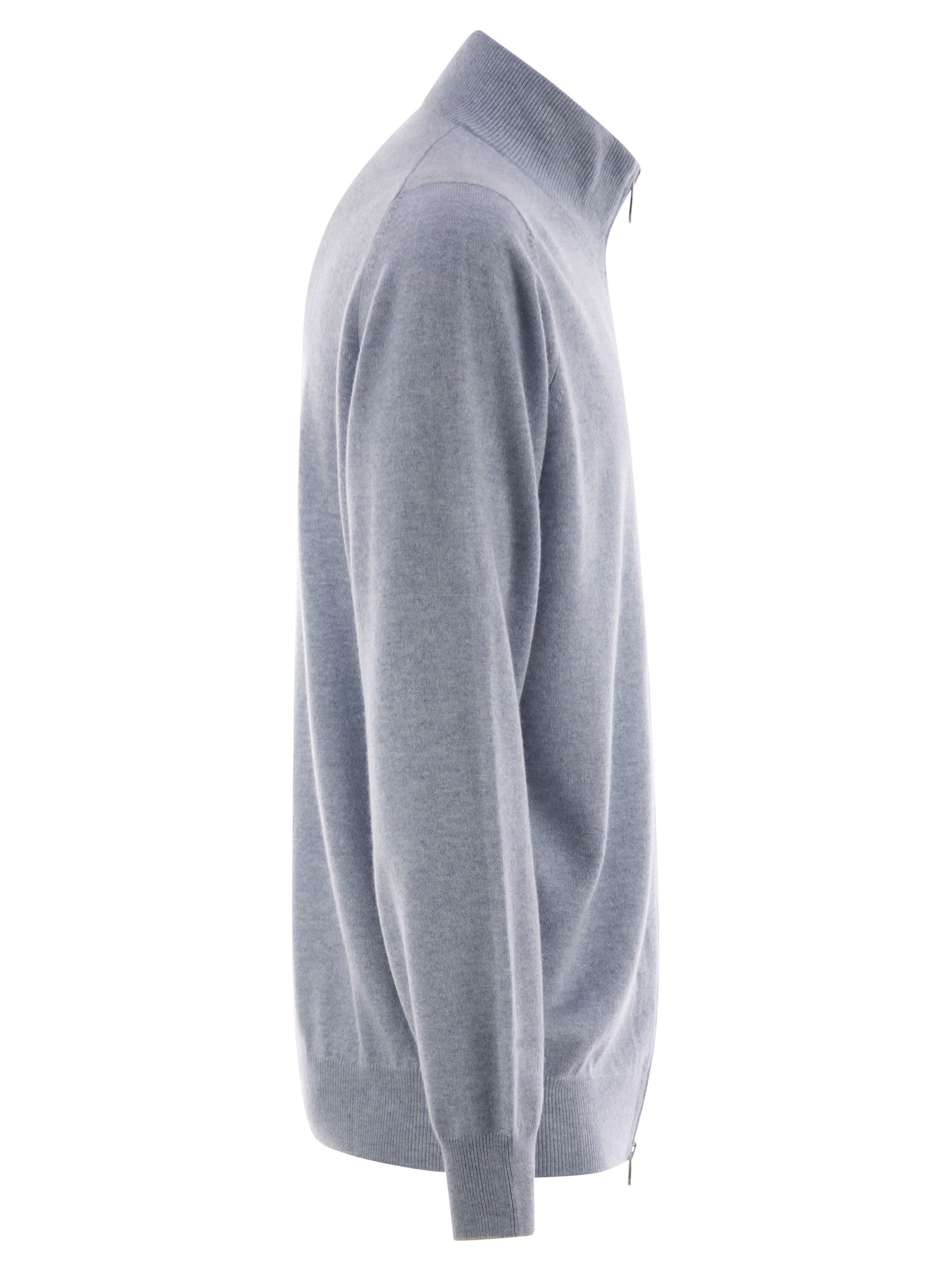 Brunello Cucinelli Men High-Necked Cashmere Cardigan With Zip