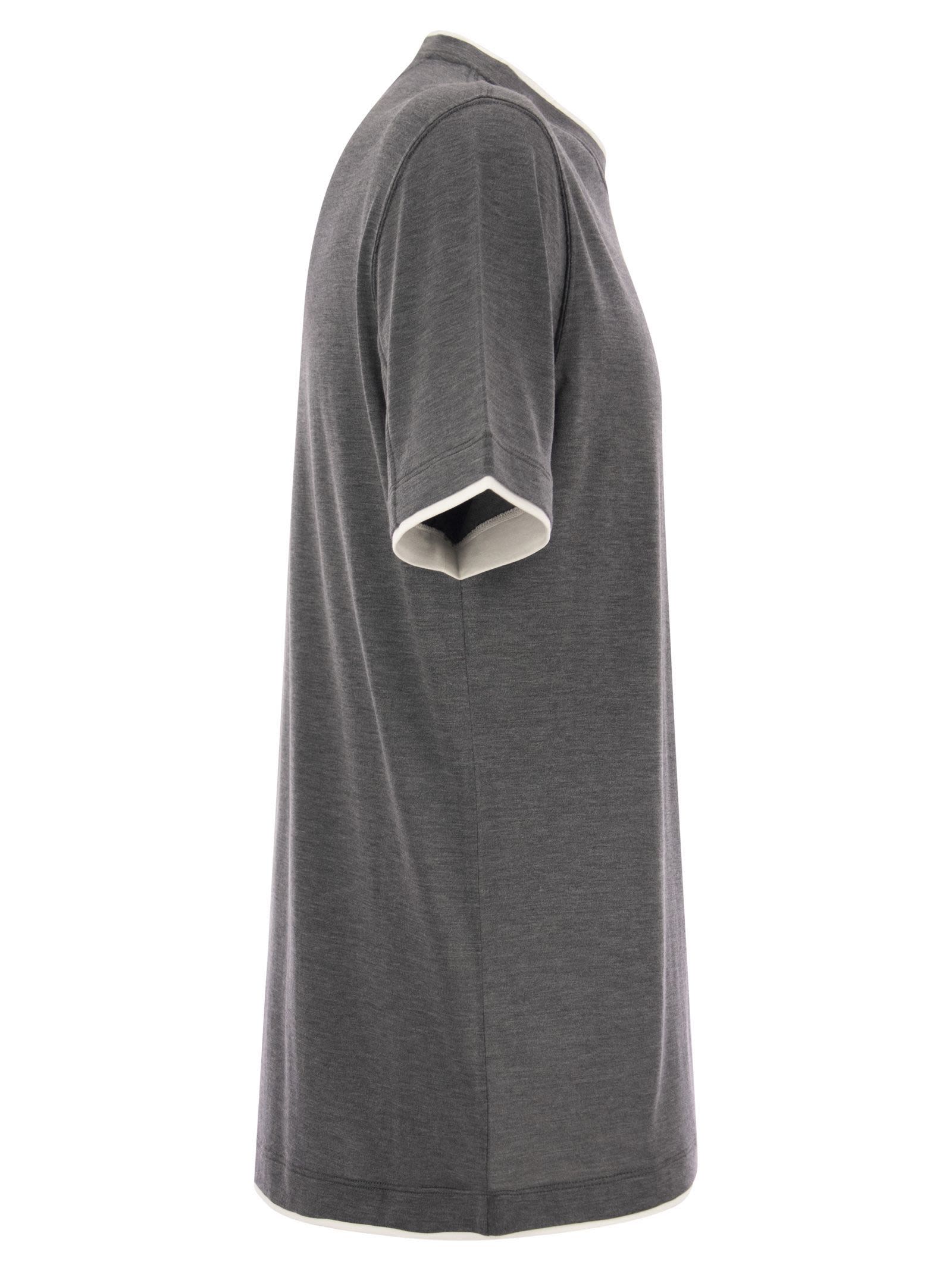 Brunello Cucinelli Men Silk And Cotton T-Shirt