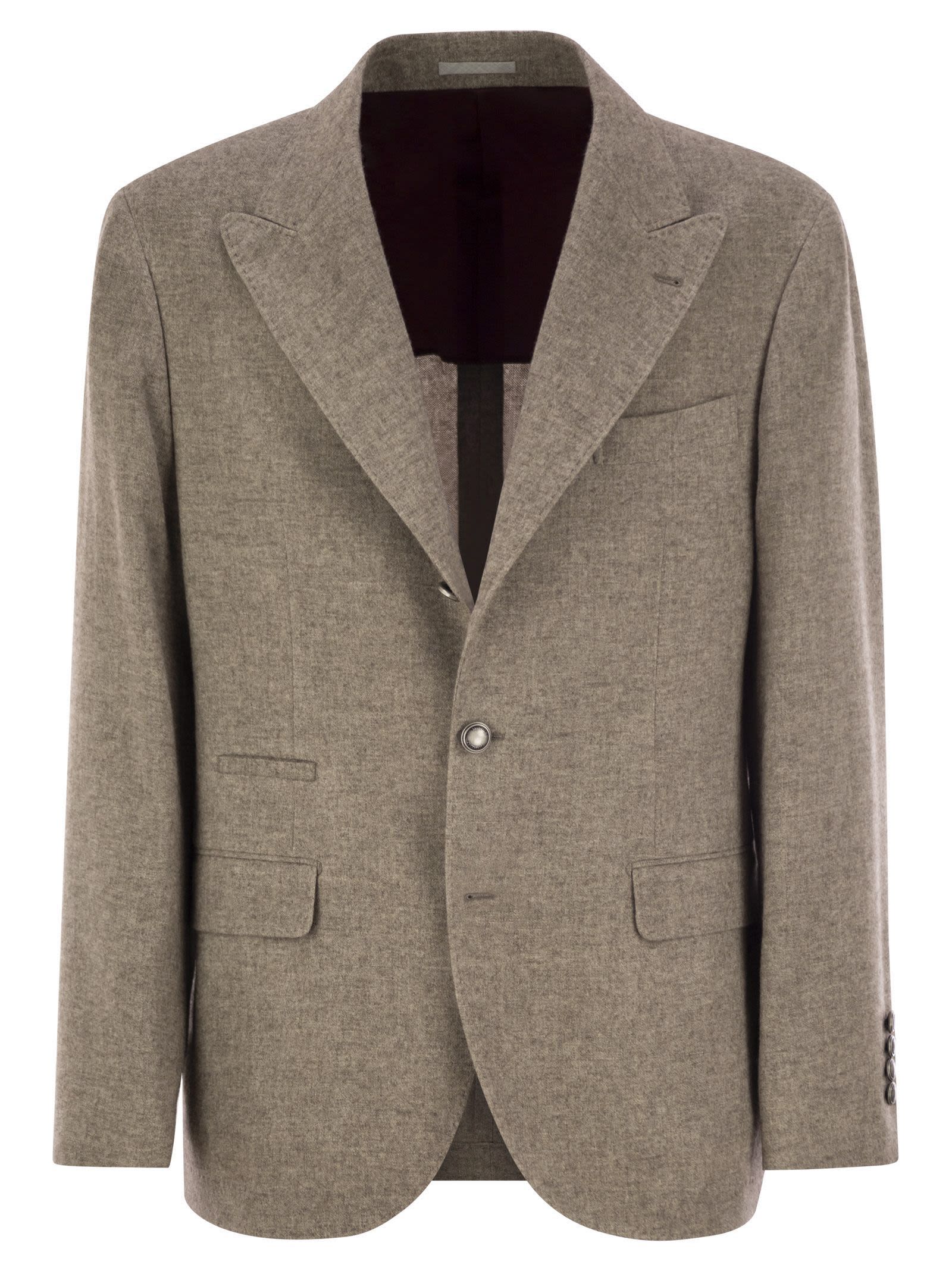 Brunello Cucinelli Men Deconstructed Jacket In Yack