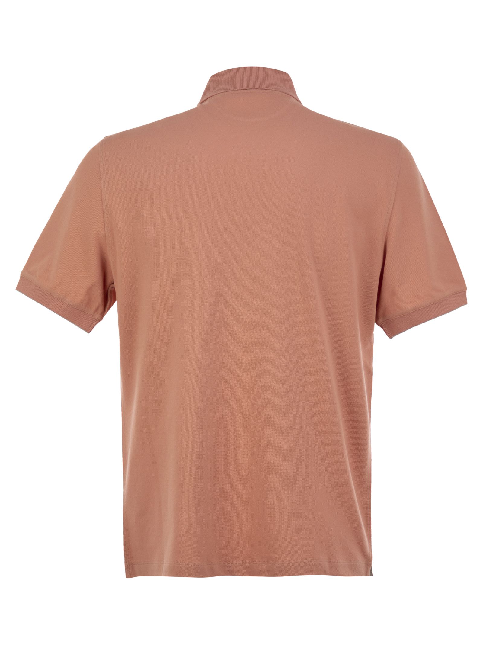 Brunello Cucinelli Men Cotton Polo Shirt With Printed Logo