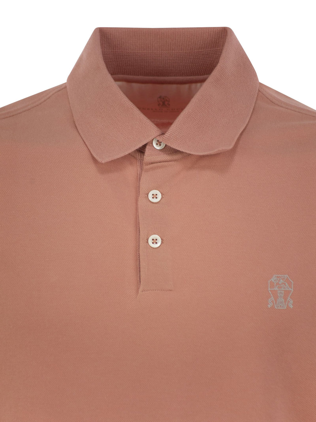 Brunello Cucinelli Men Cotton Polo Shirt With Printed Logo