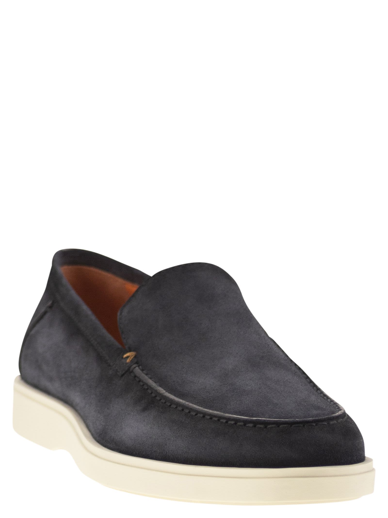 Santoni Men Suede Moccasin