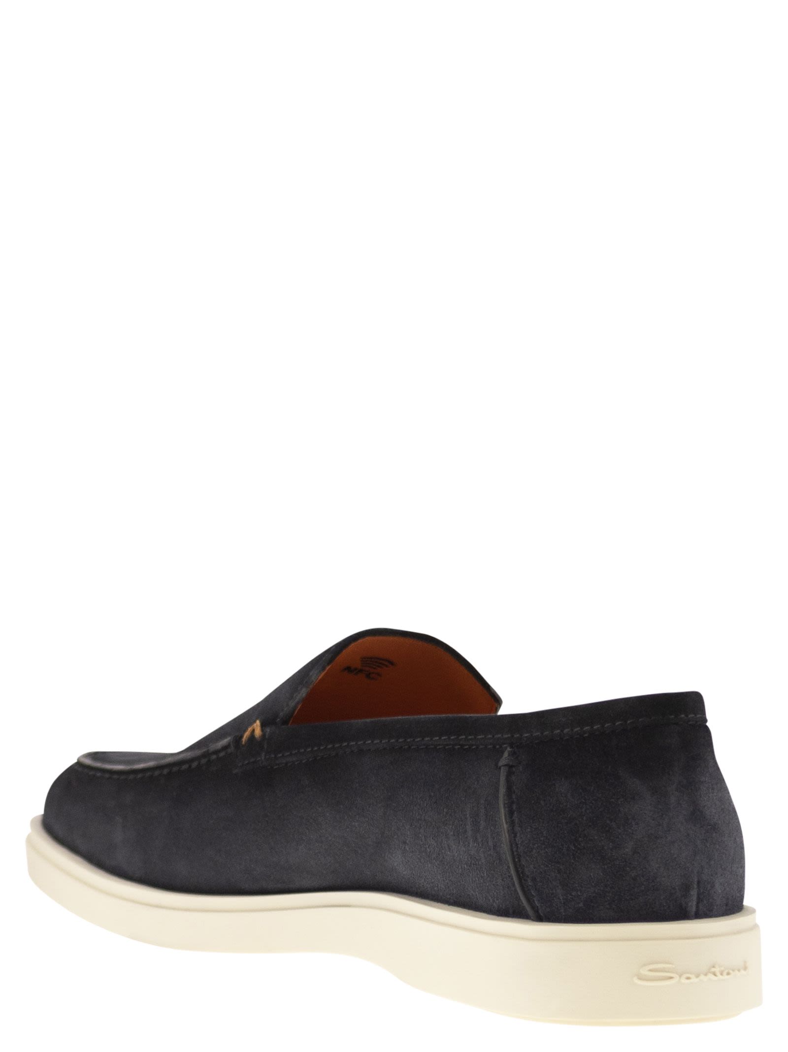 Santoni Men Suede Moccasin