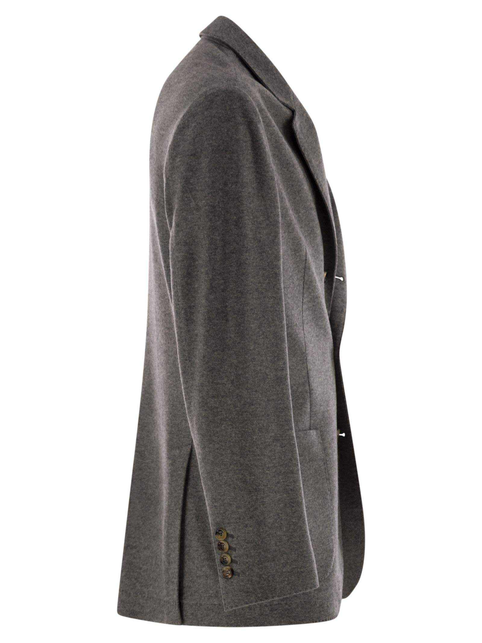 Brunello Cucinelli Men Cashmere Jersey Blazer With Patch Pockets