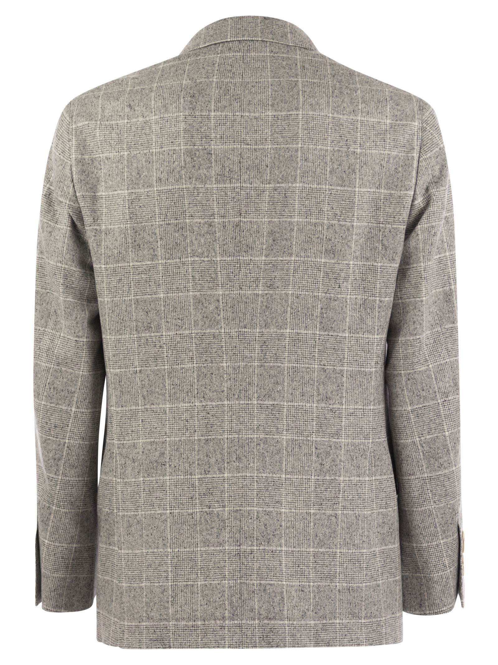 Brunello Cucinelli Men One-And-A-Half-Breasted Deconstructed Jacket In Prince Of Wales