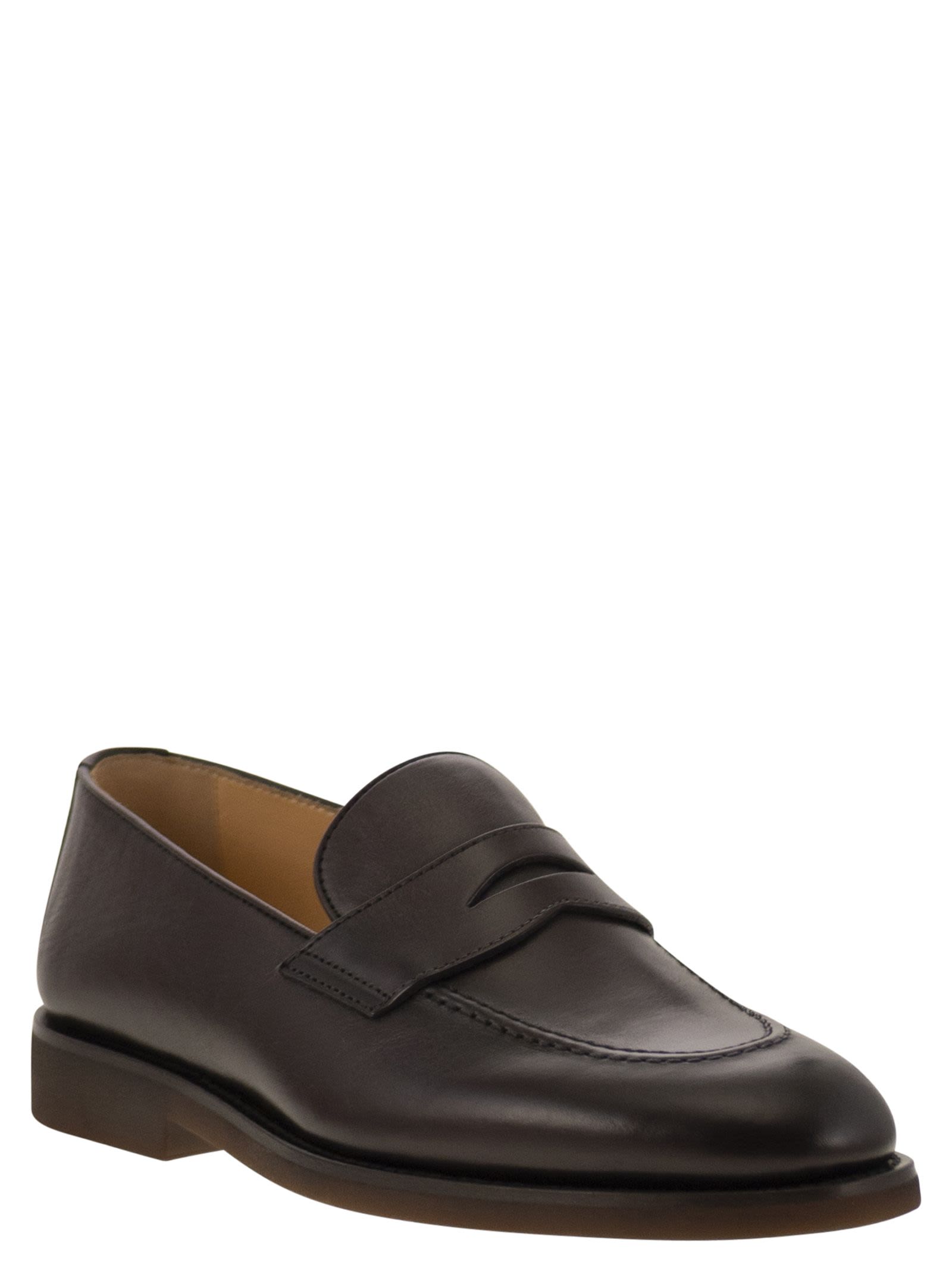 Brunello Cucinelli Men Calfskin Penny Loafer