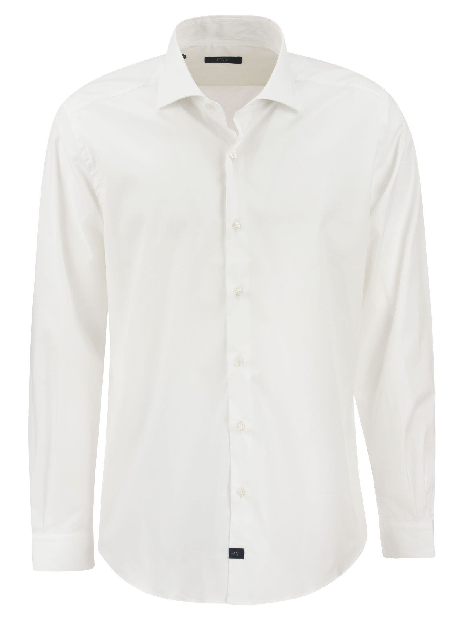 Fay Men Stretch French Collar Shirt