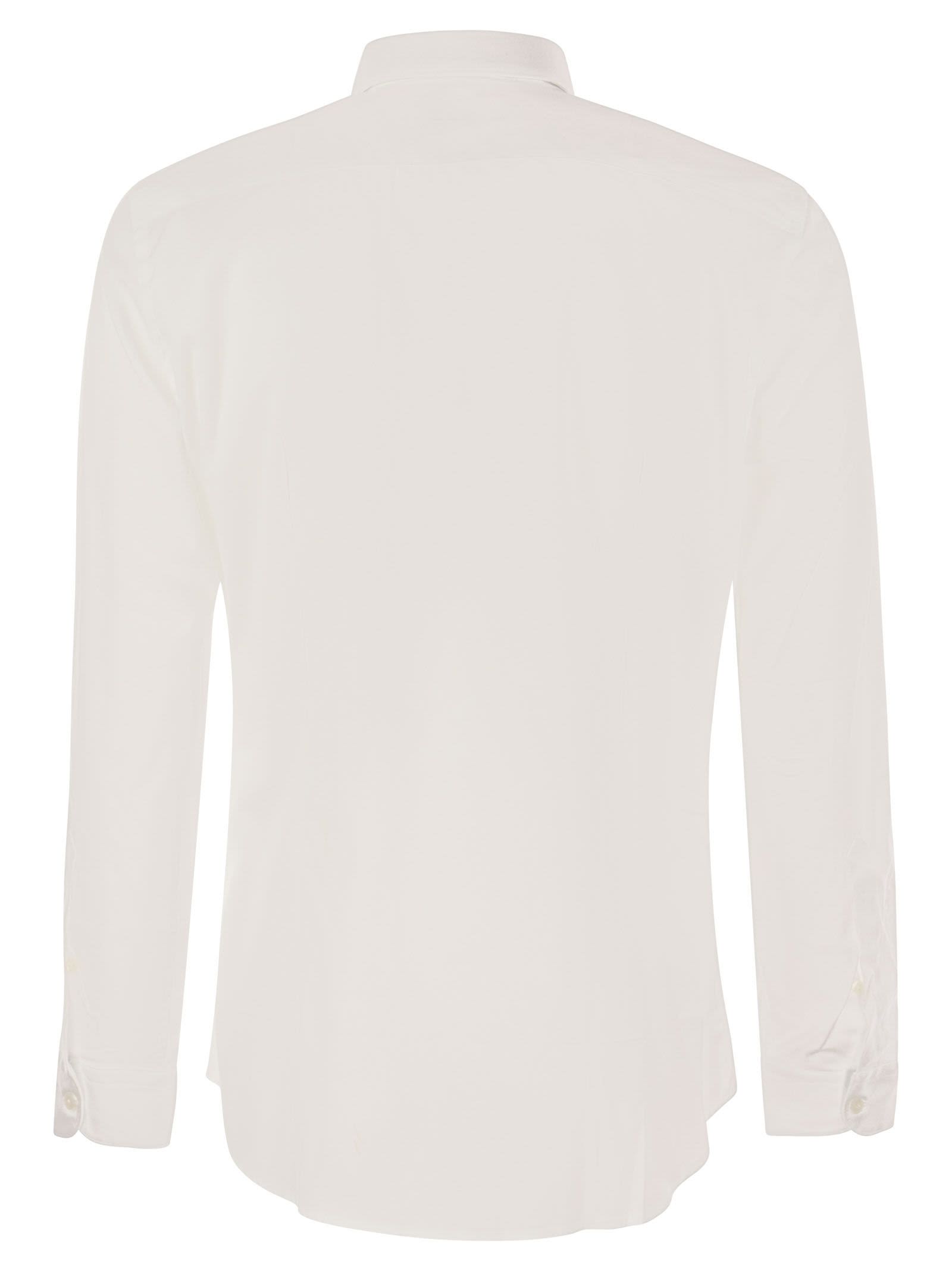 Fay Men Stretch French Collar Shirt