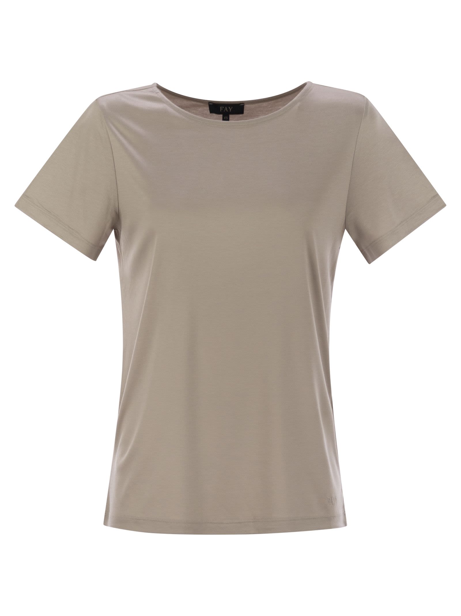 Fay Women Jersey T-Shirt With Boat Neckline