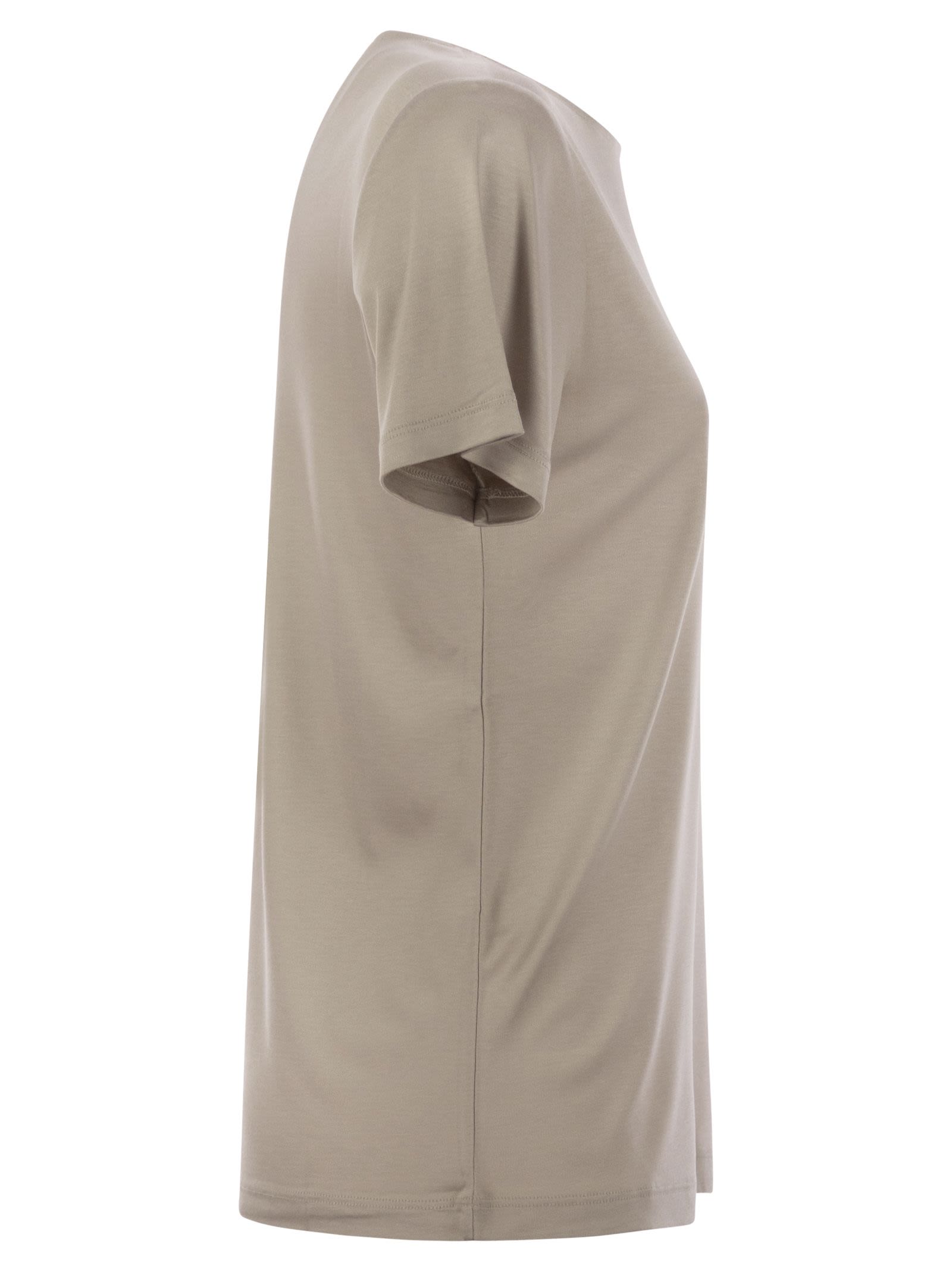 Fay Women Jersey T-Shirt With Boat Neckline