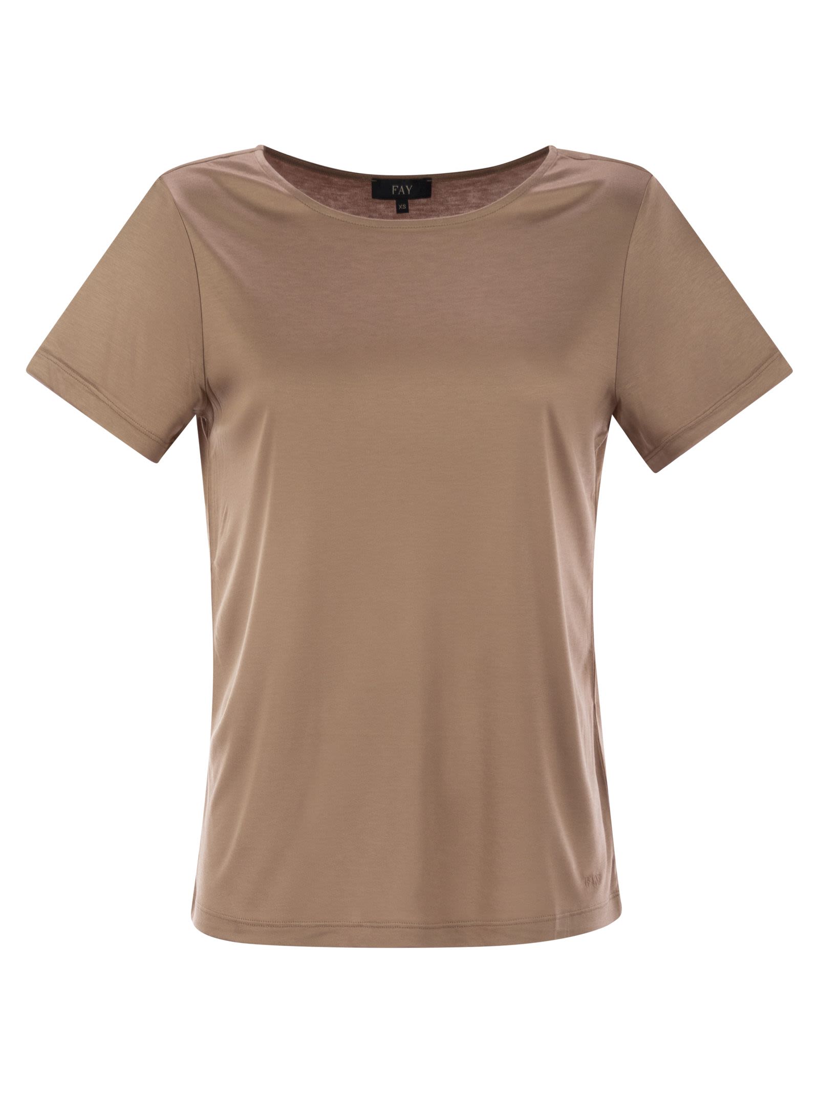 Fay Women Jersey T-Shirt With Boat Neckline