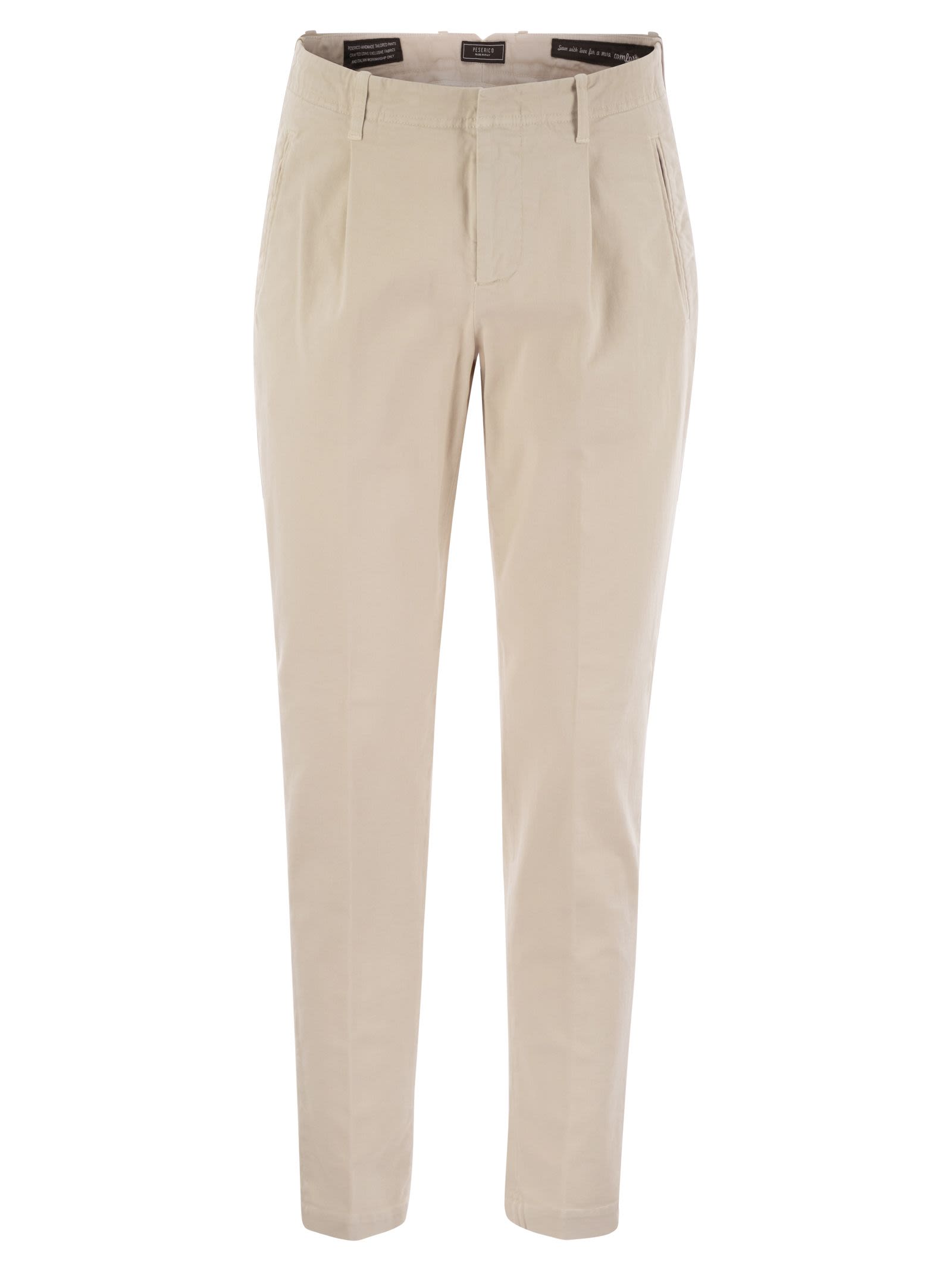 Peserico Men Cotton Trousers With Darts