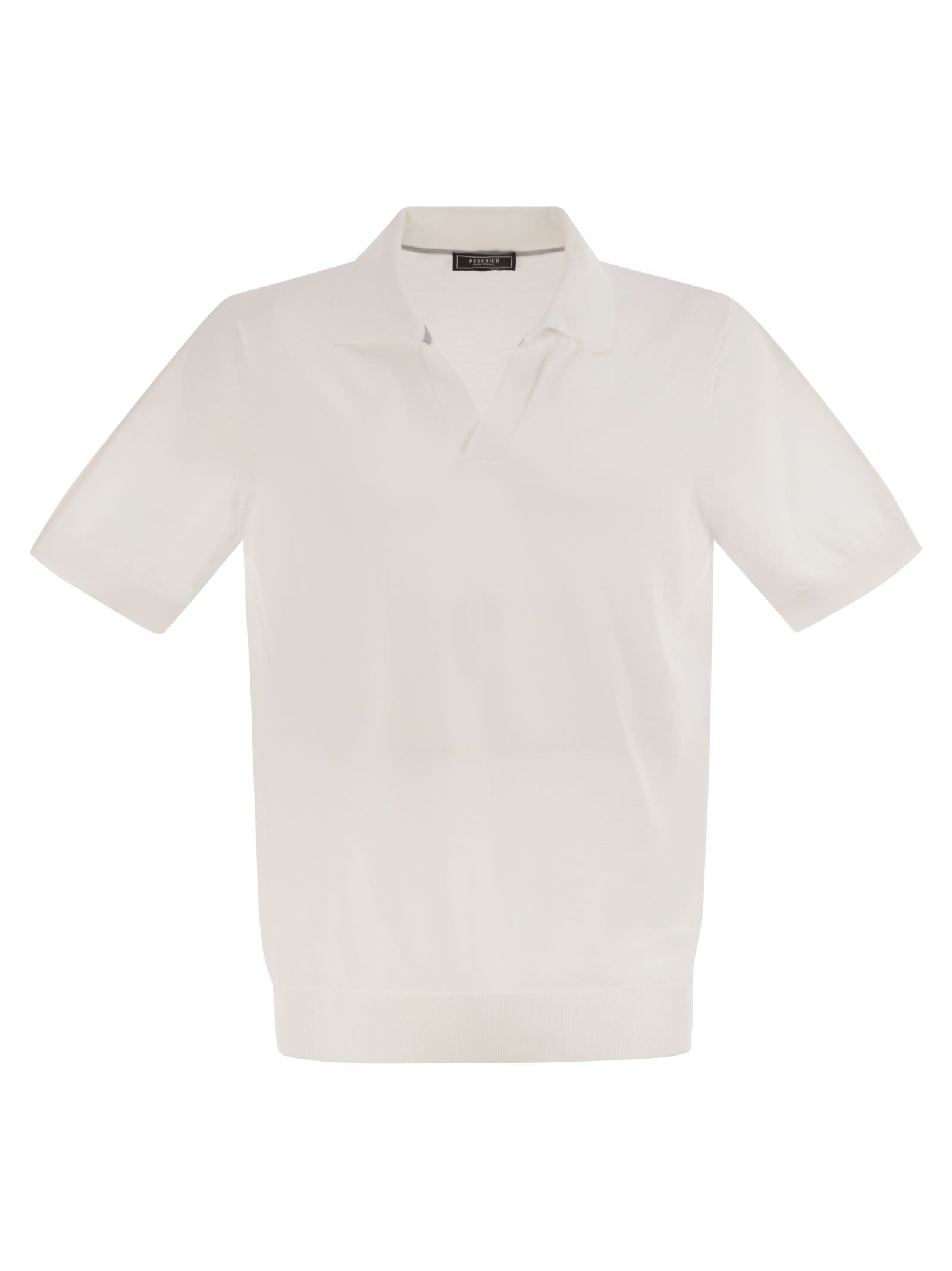 Peserico Men Polo Shirt In Pure Cotton Yarn