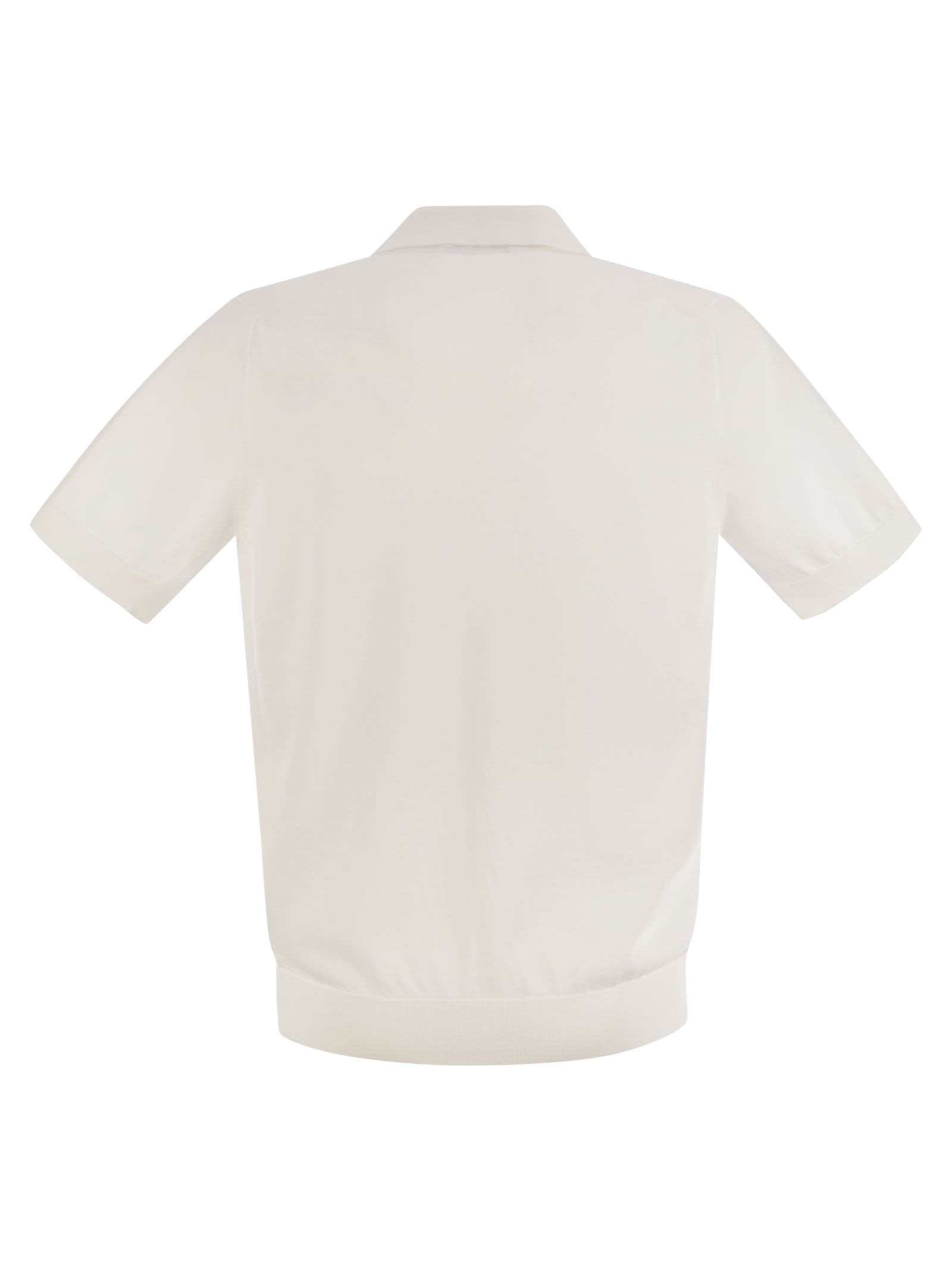 Peserico Men Polo Shirt In Pure Cotton Yarn
