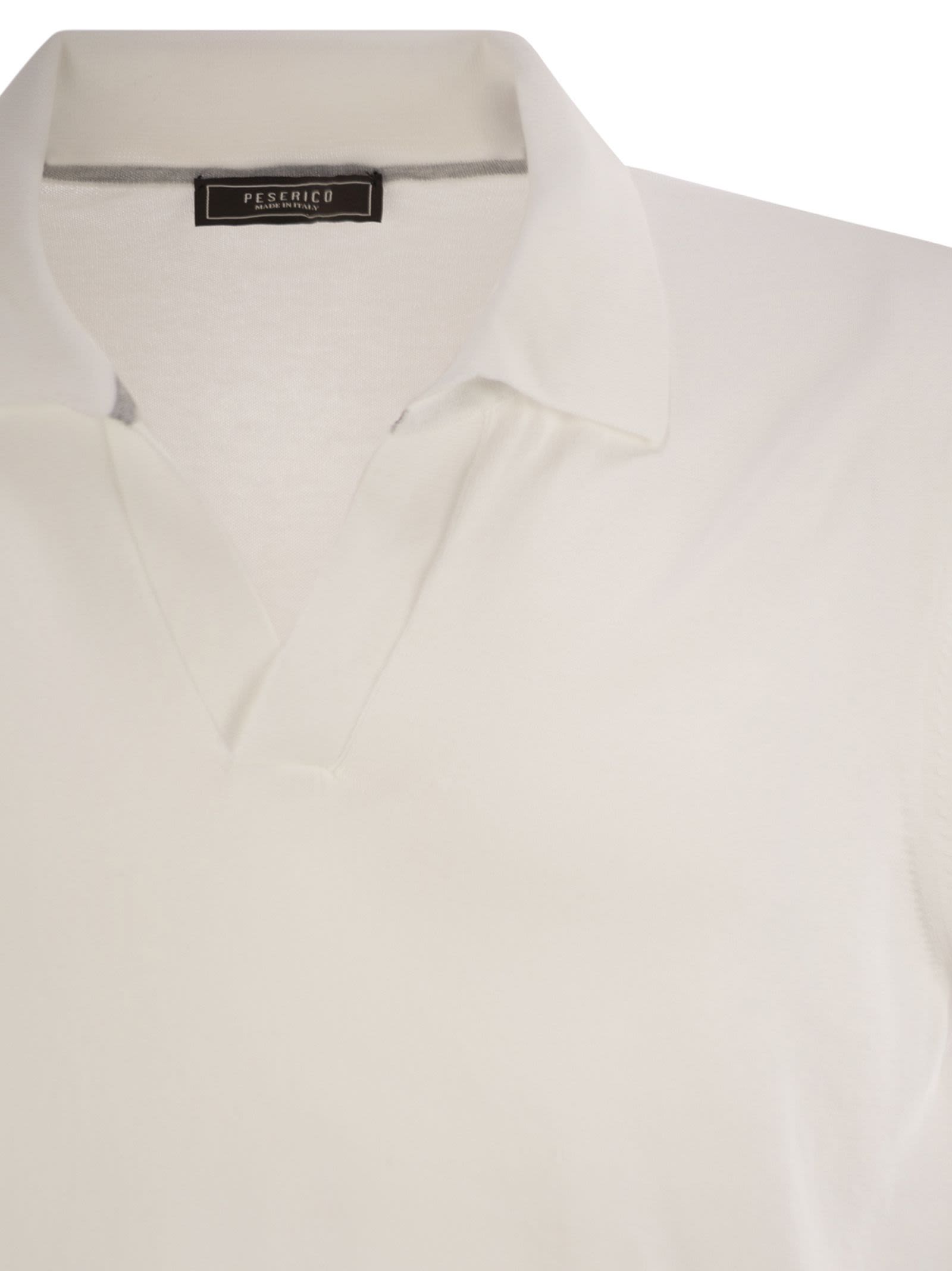 Peserico Men Polo Shirt In Pure Cotton Yarn