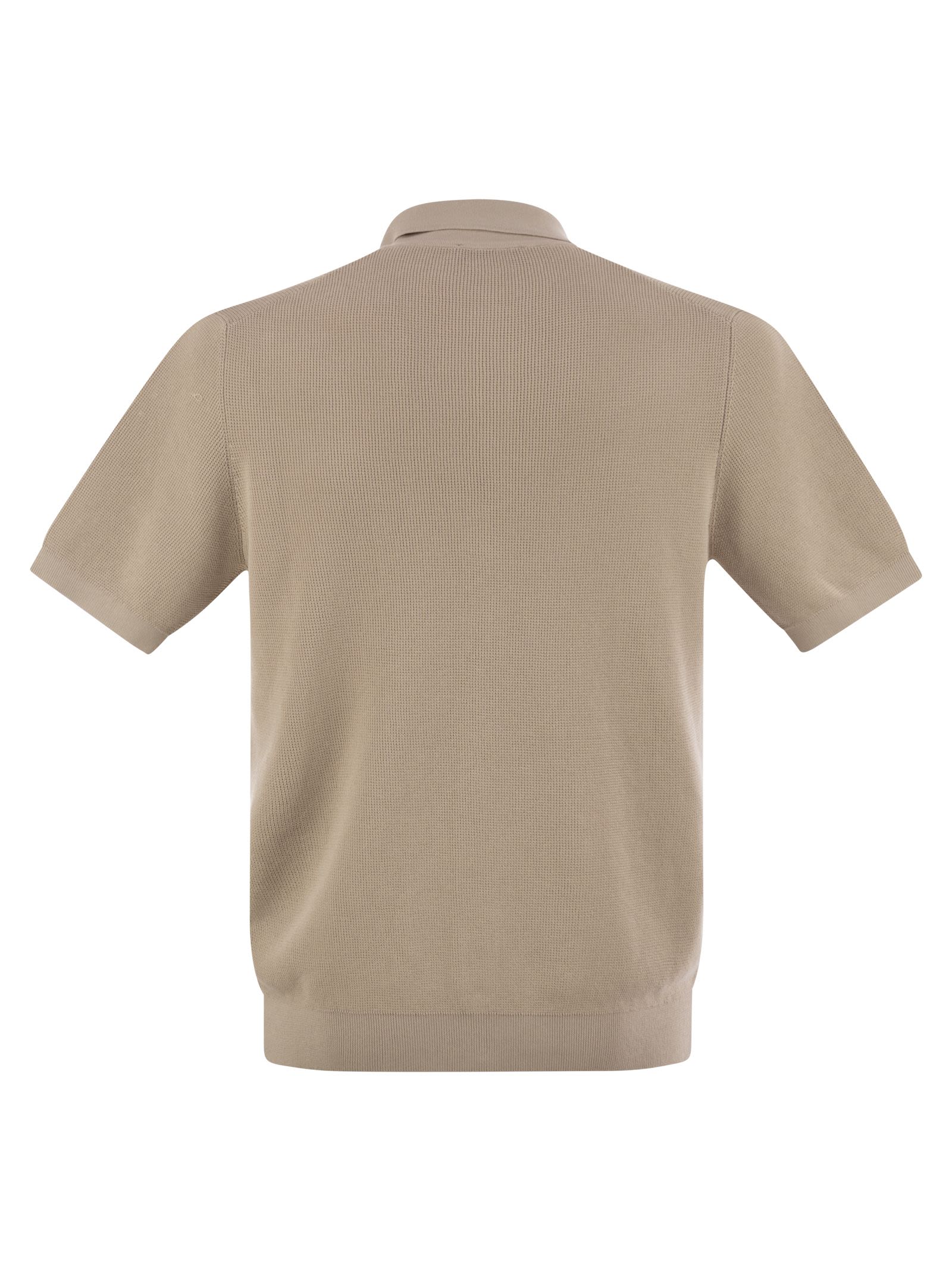 Peserico Men Polo Cardigan In Pure Cotton Yarn