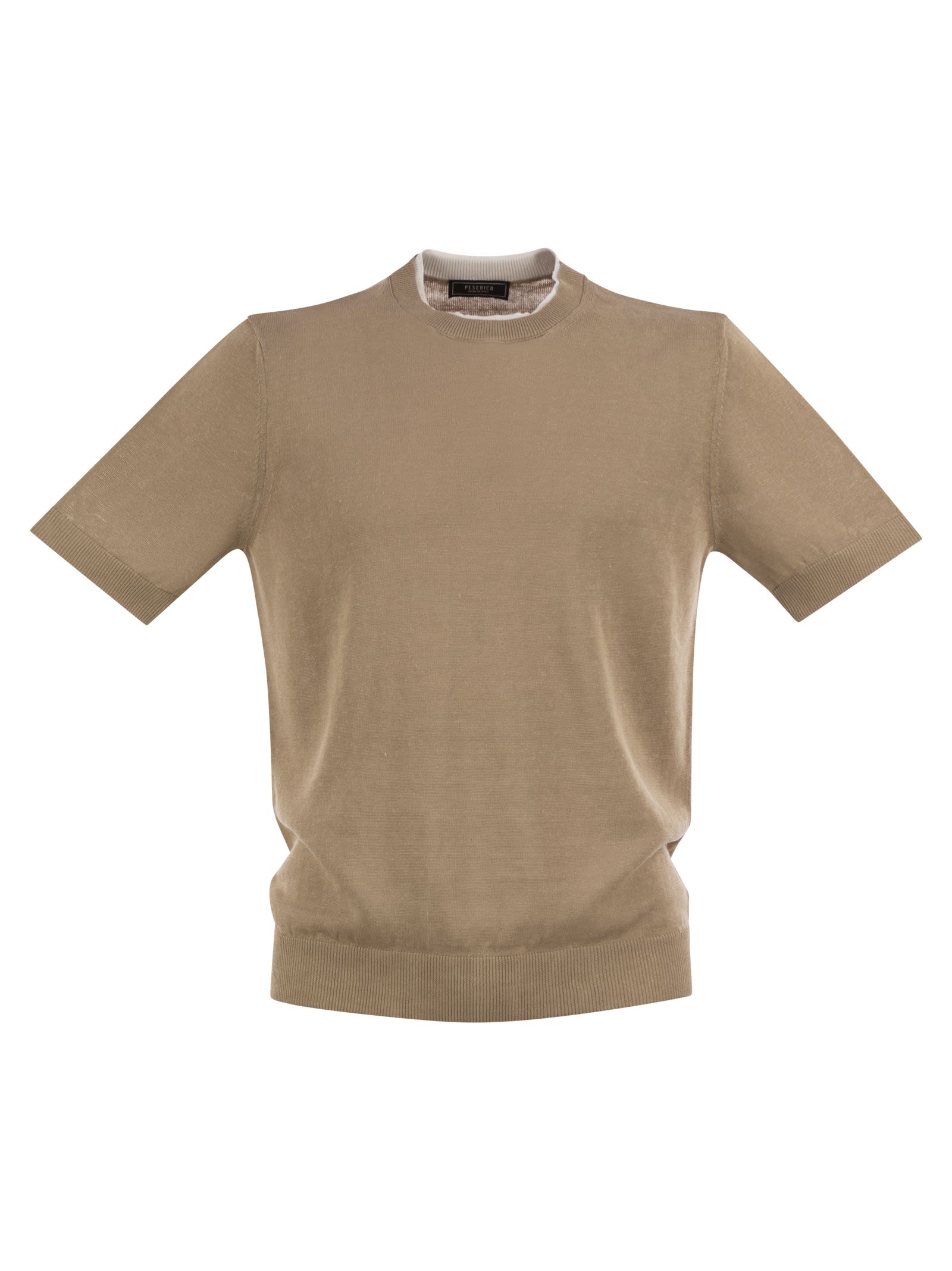 Peserico Men T-Shirt In Linen And Cotton Yarn