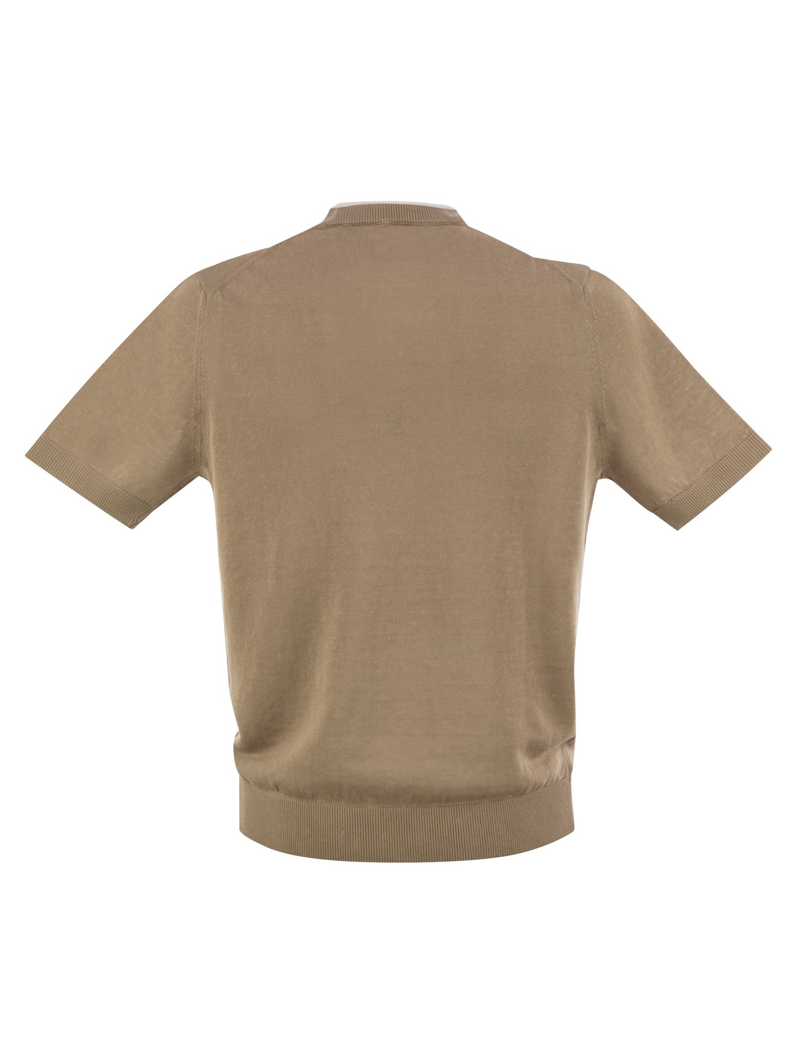 Peserico Men T-Shirt In Linen And Cotton Yarn