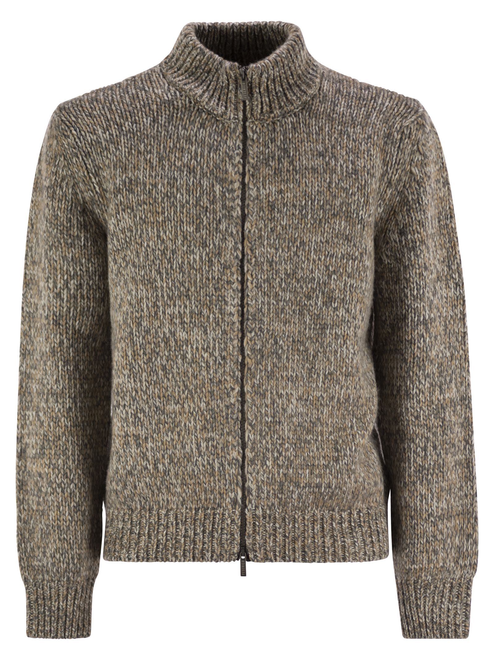 Peserico Men Wool-Blend Turtleneck Cardigan