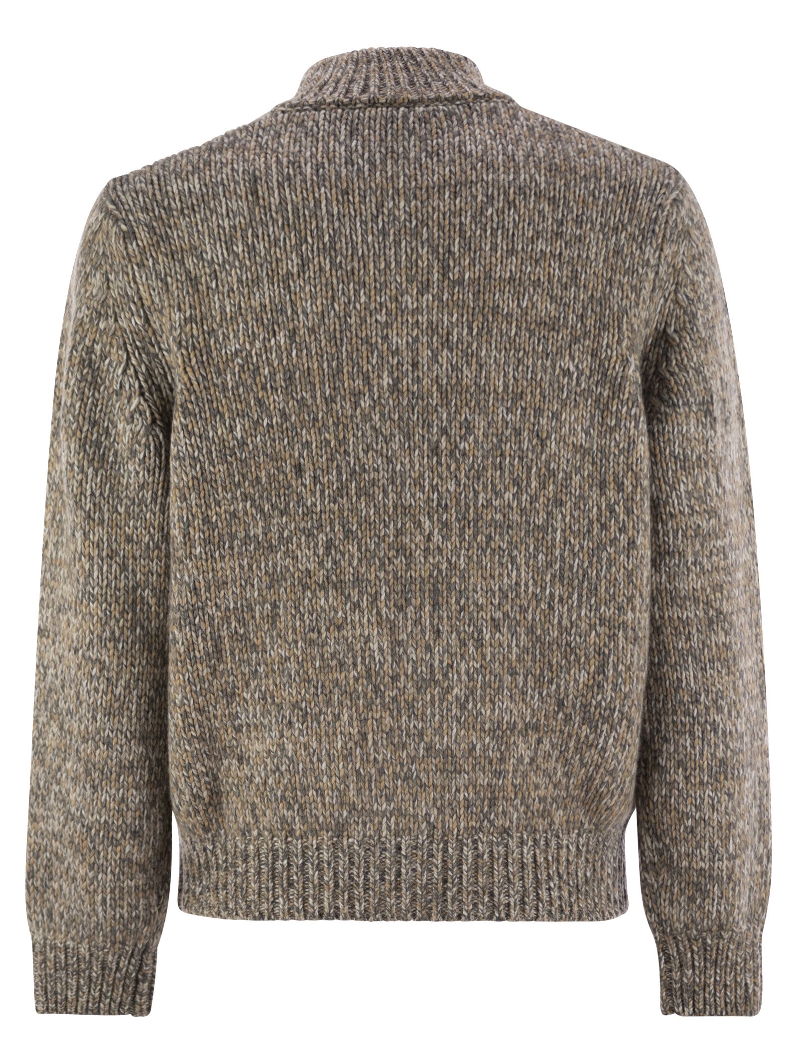 Peserico Men Wool-Blend Turtleneck Cardigan