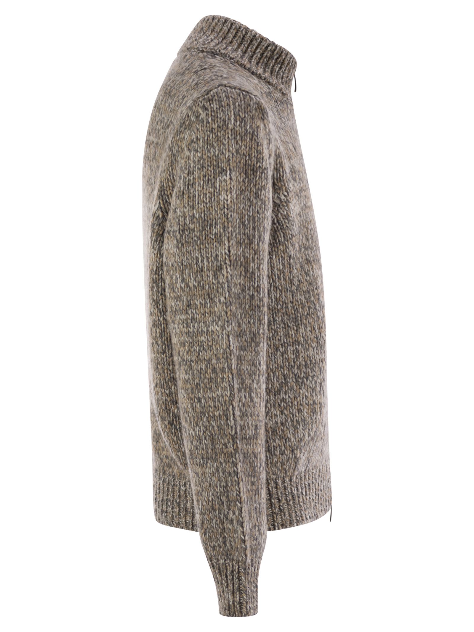 Peserico Men Wool-Blend Turtleneck Cardigan