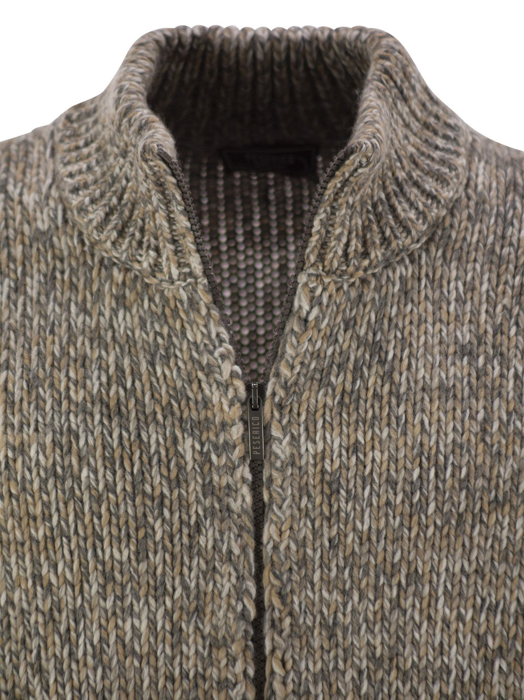 Peserico Men Wool-Blend Turtleneck Cardigan
