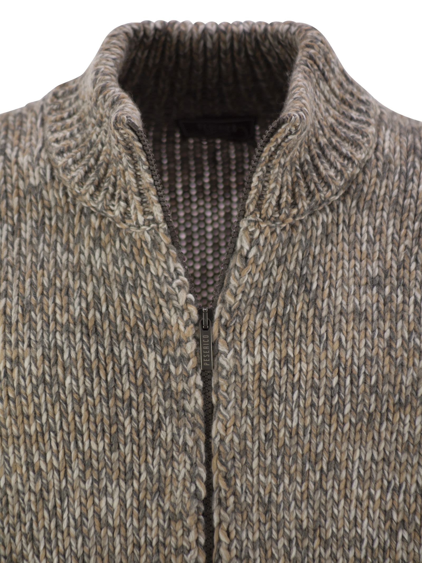 Peserico Men Wool-Blend Turtleneck Cardigan