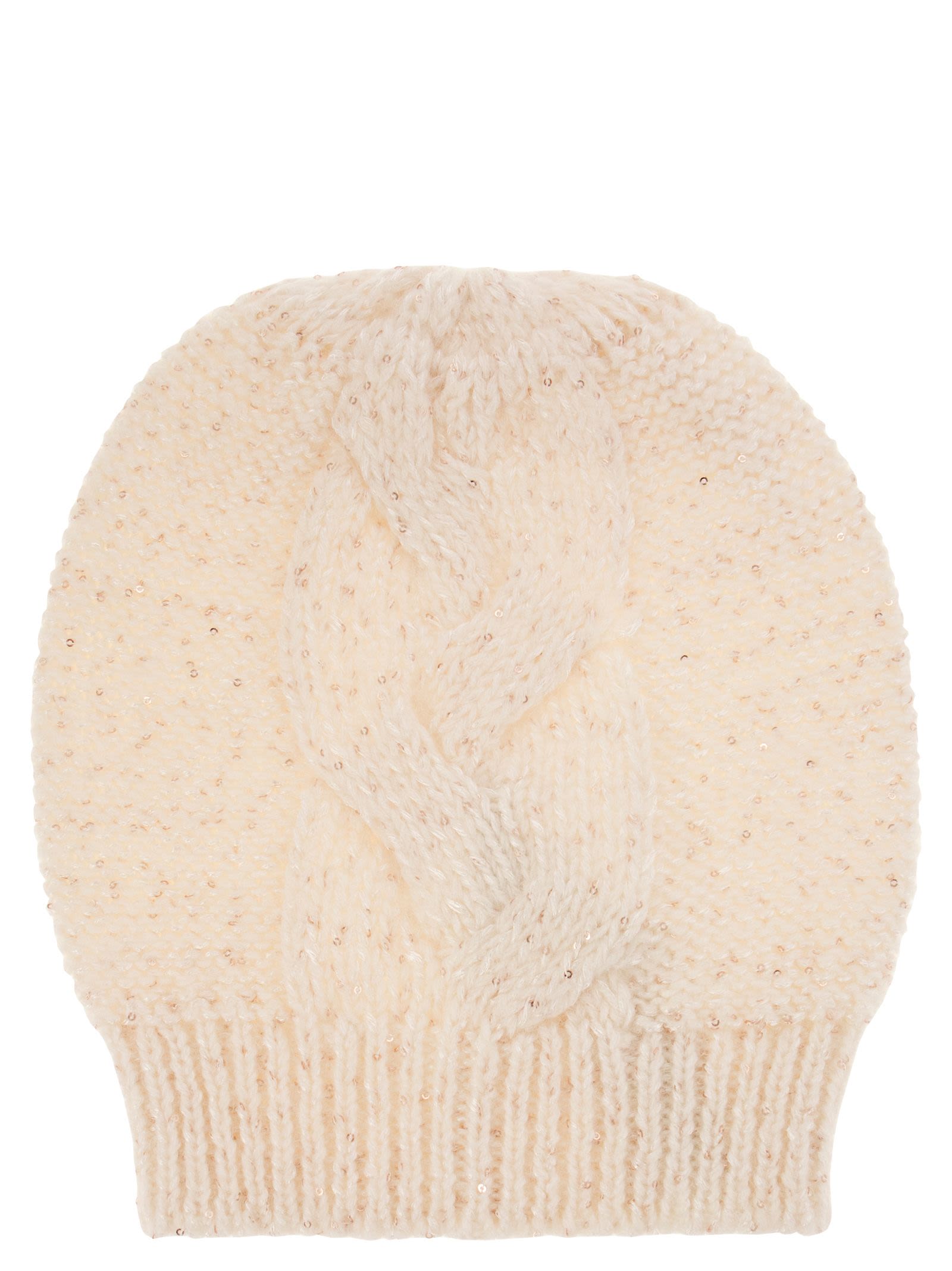 Peserico Women Wool, Silk And Cashmere Braided Cap