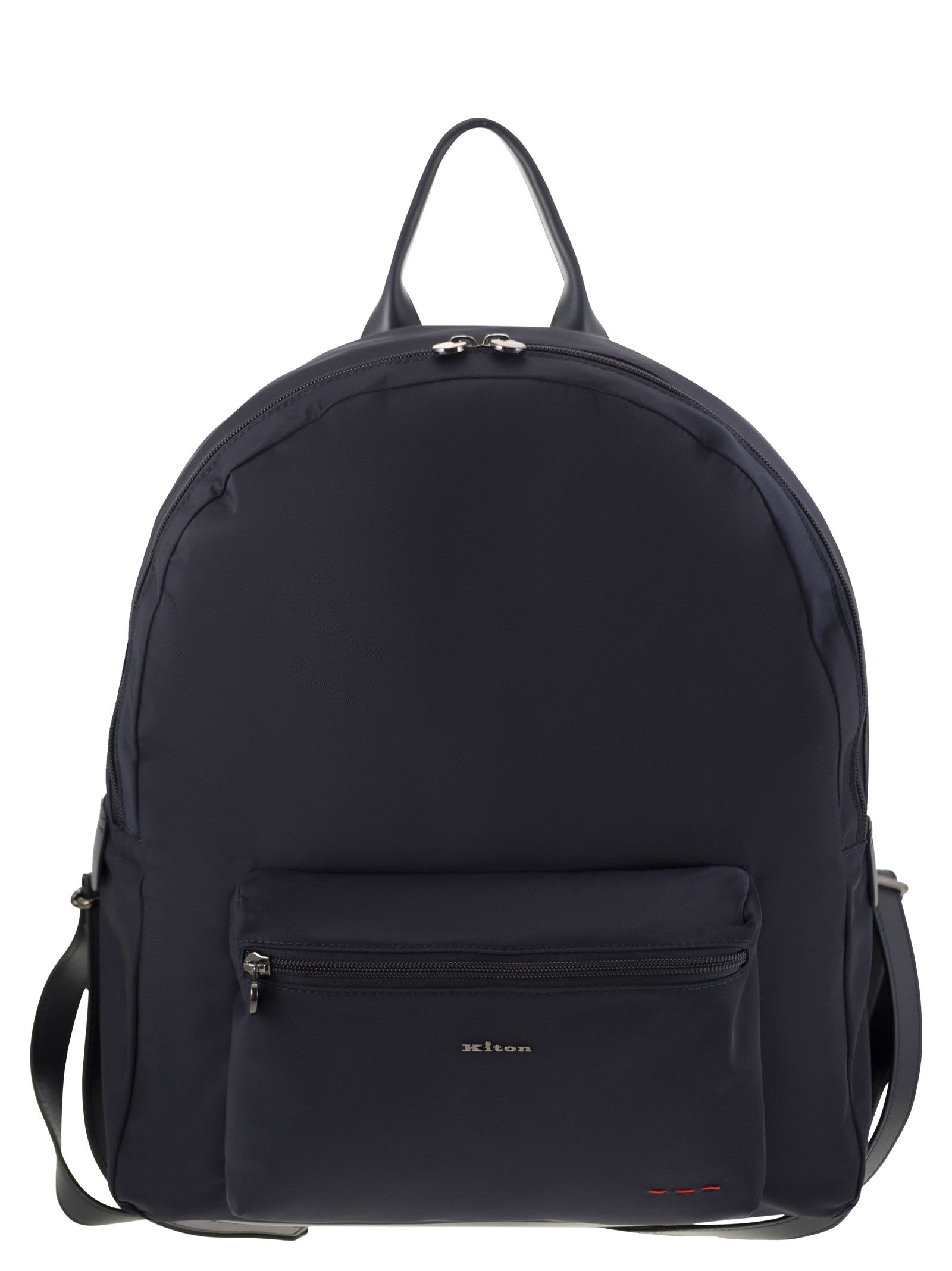 Kiton Men Technical Fabric Backpack With Logo