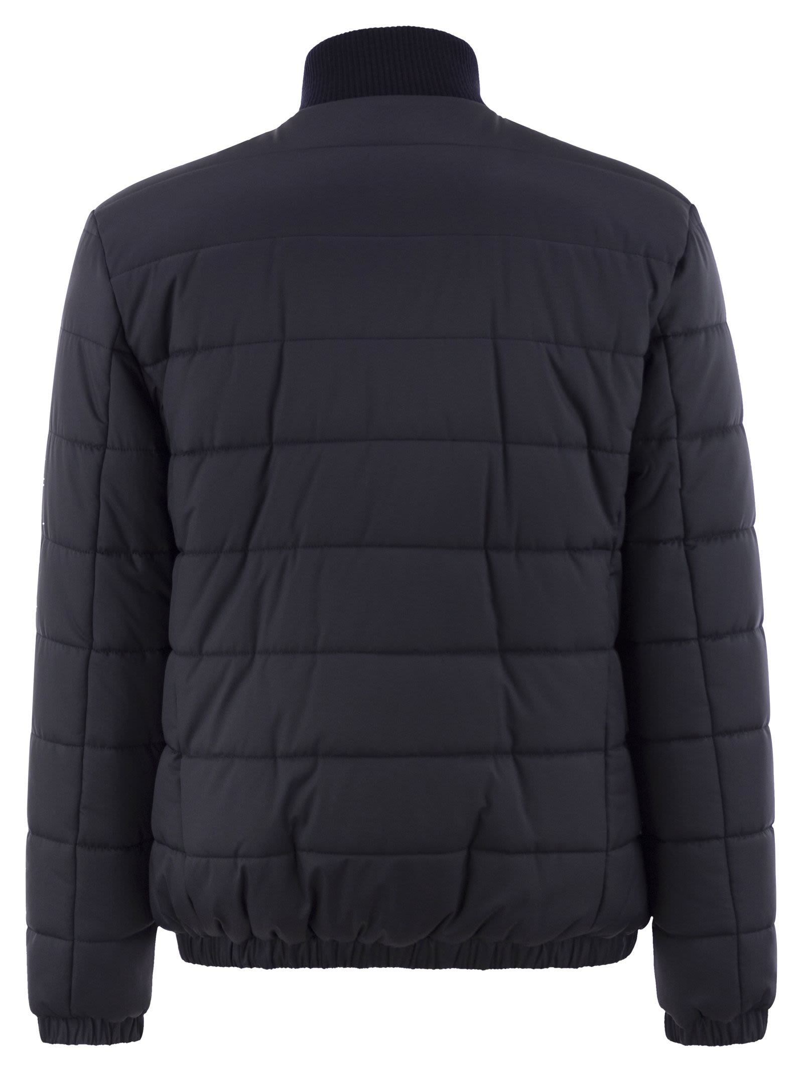 Kiton Men Technical Fabric Bomber Jacket