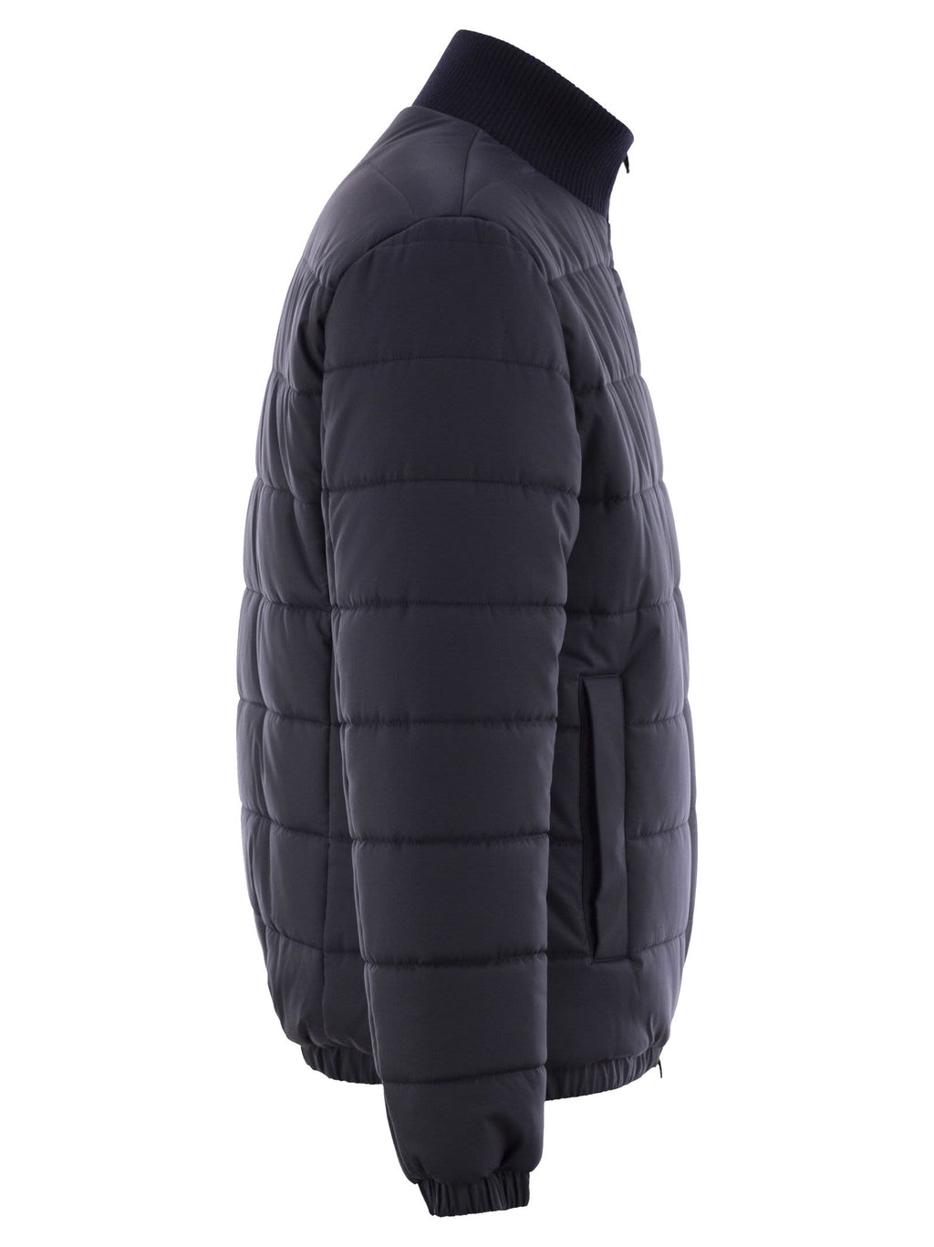 Kiton Men Technical Fabric Bomber Jacket