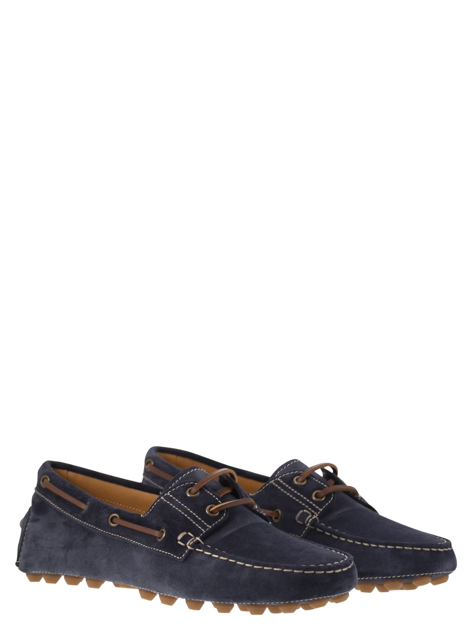 Tod's Men Rubber Bubble Suede Boat