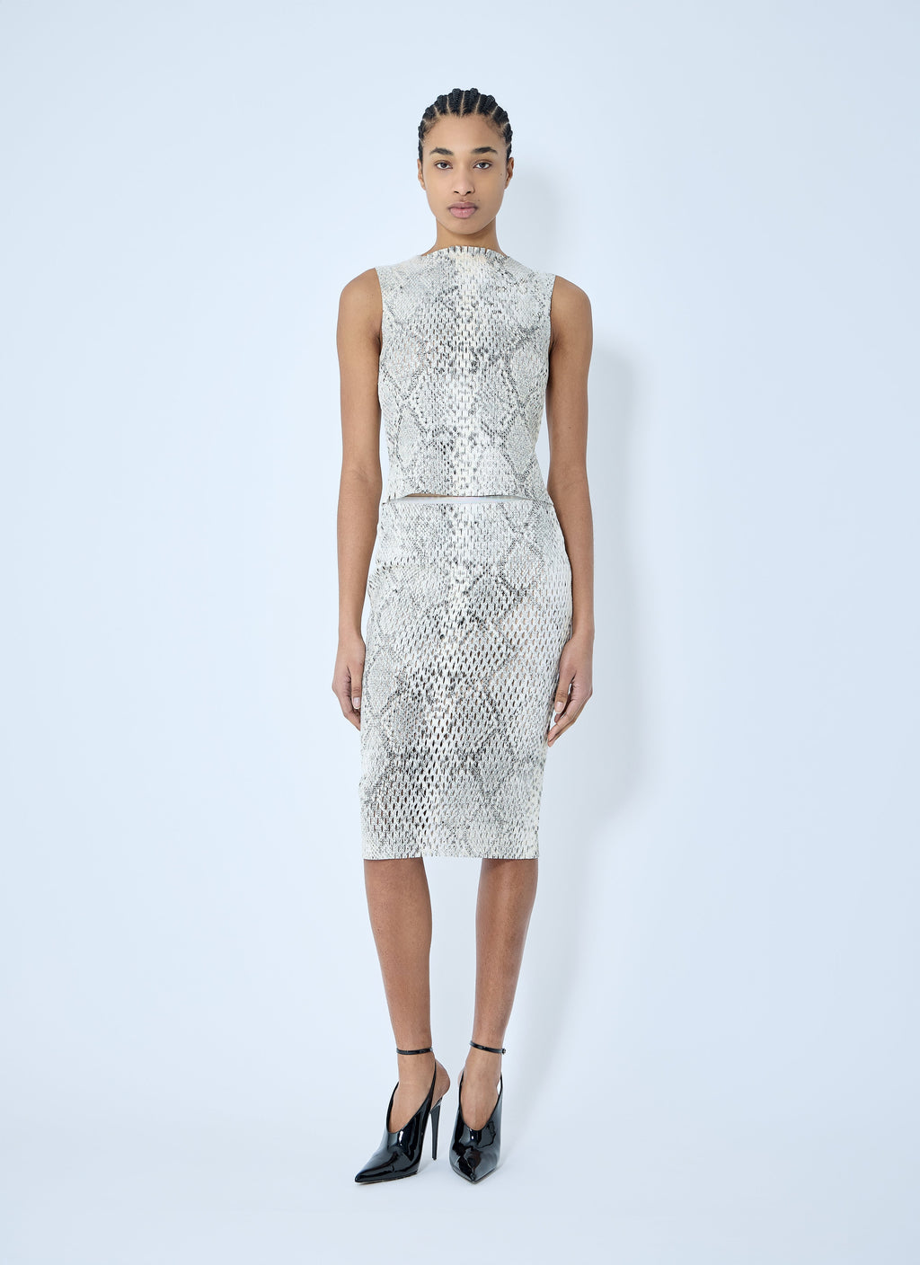 Alexander Wang Women Snake-Print Embossed Midi Skirt