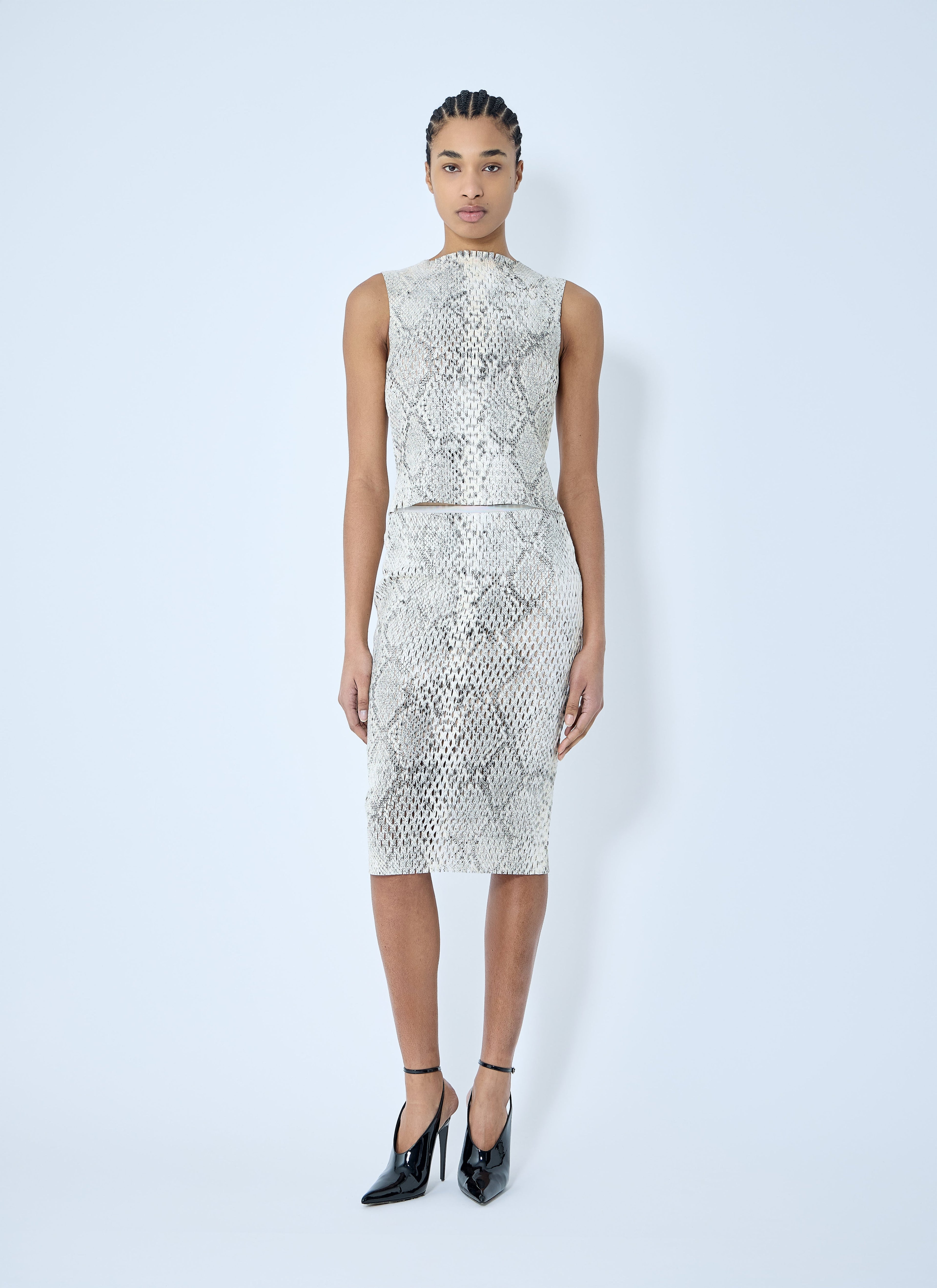 Alexander Wang Women Snake-Print Embossed Midi Skirt