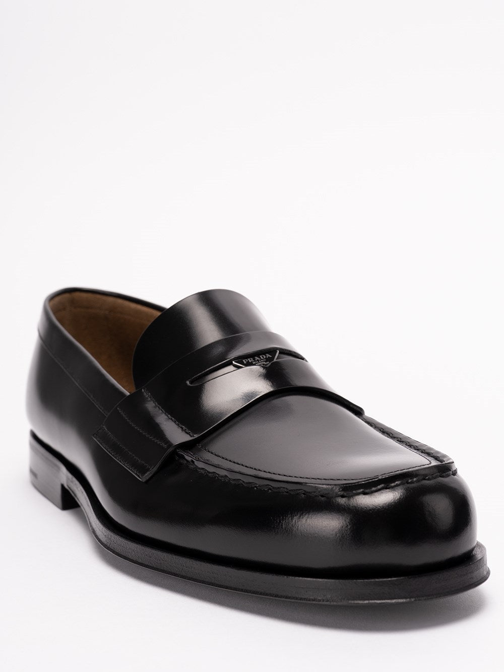 Prada Men Brushed Leather Loafers