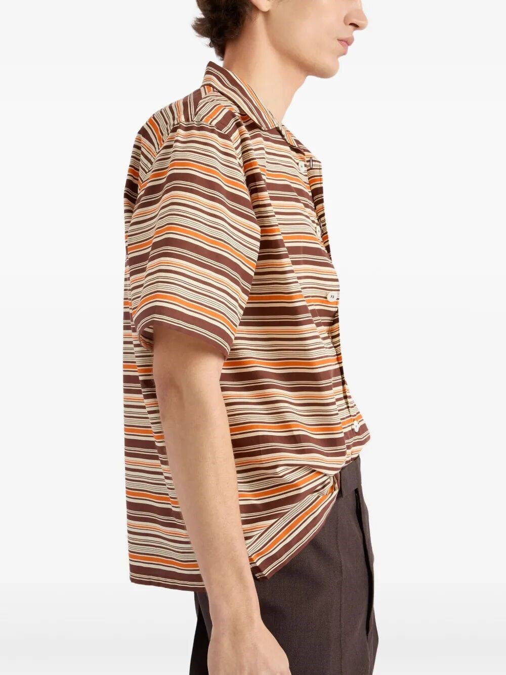Prada Men Short-Sleeved Cotton Shirt