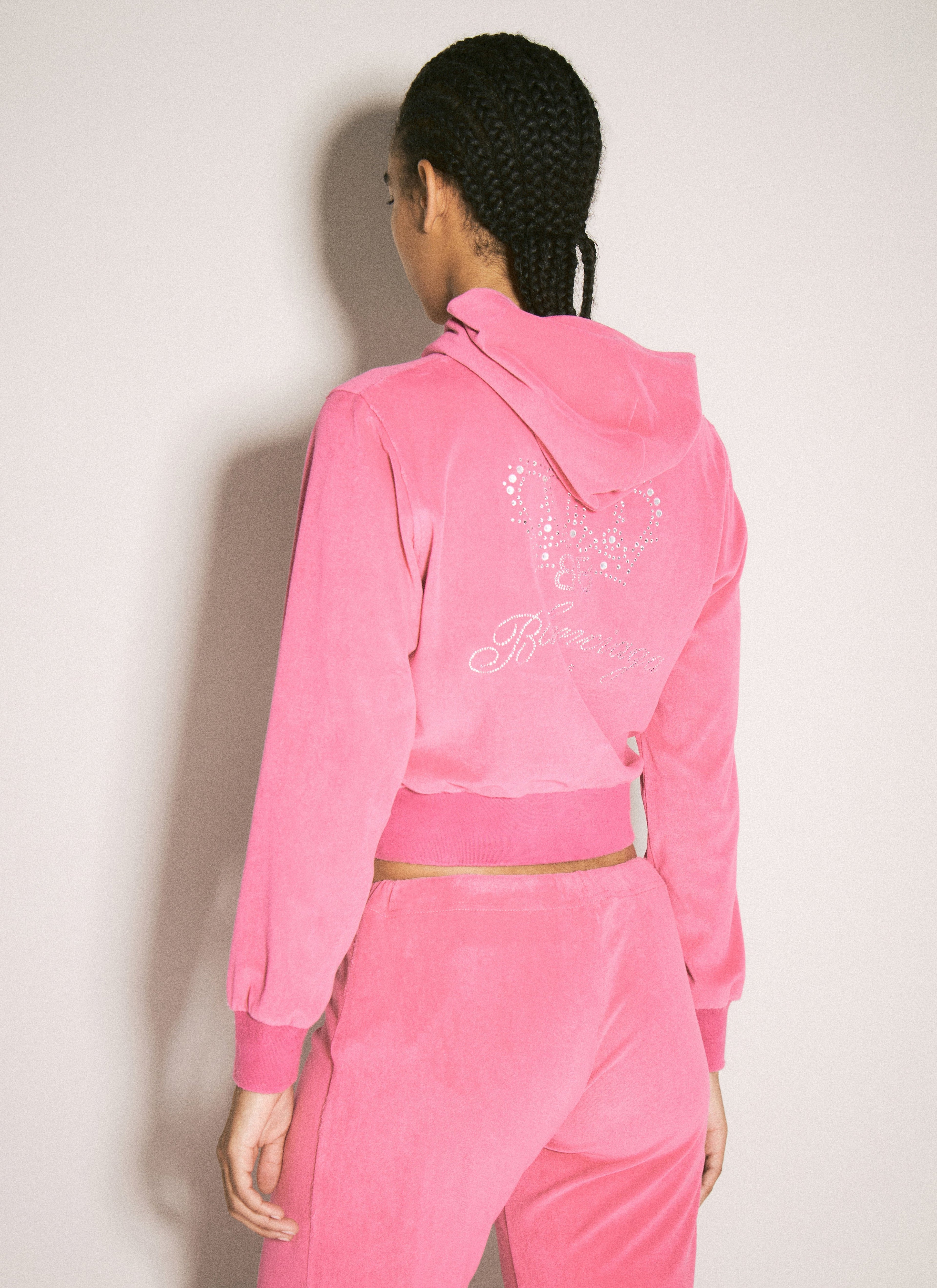 Balenciaga Women Bb Motel Zip-Up Hooded Sweatshirt