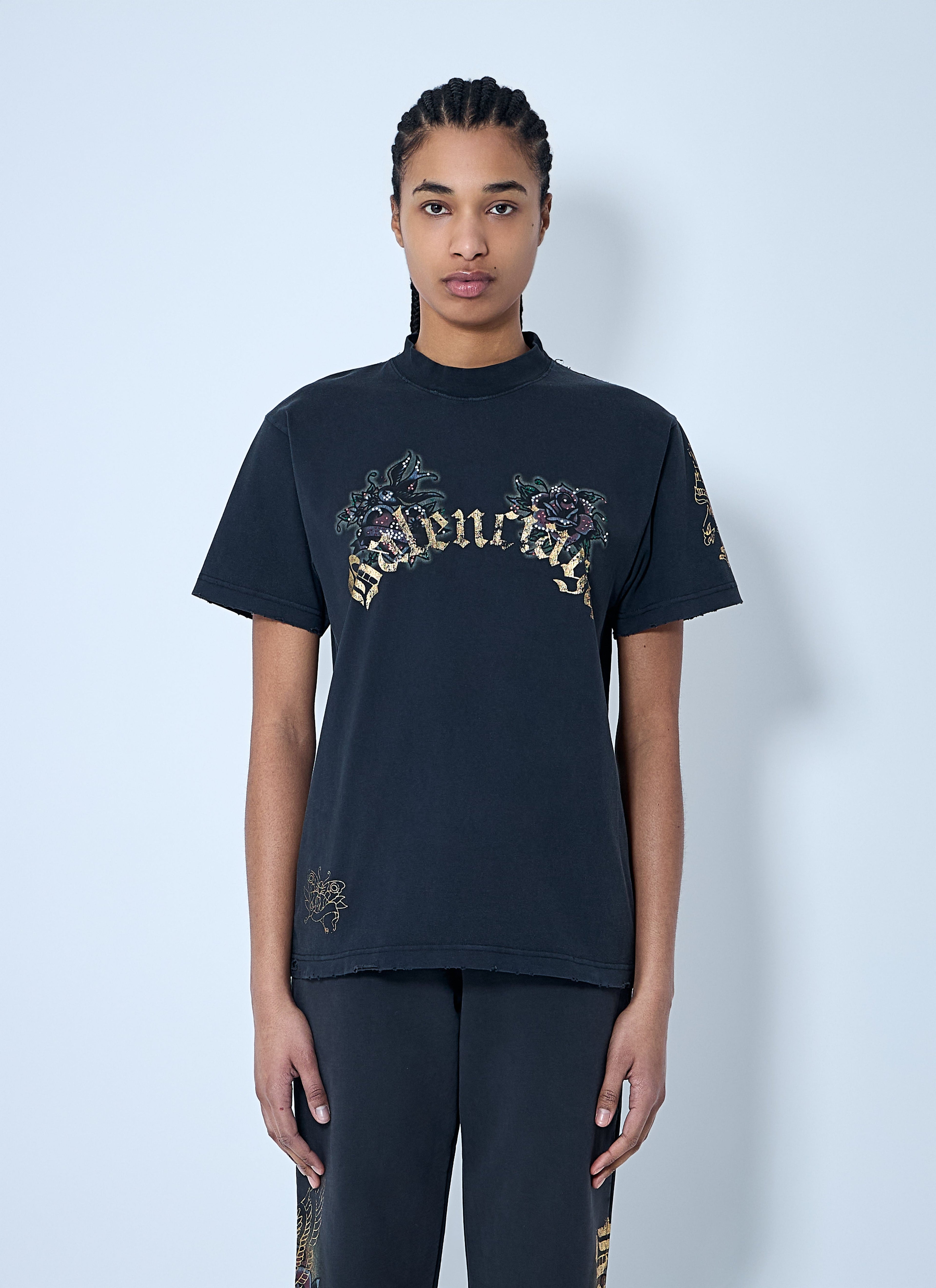 Balenciaga Women Tacky Tattoo Logo Motif T-Shirt