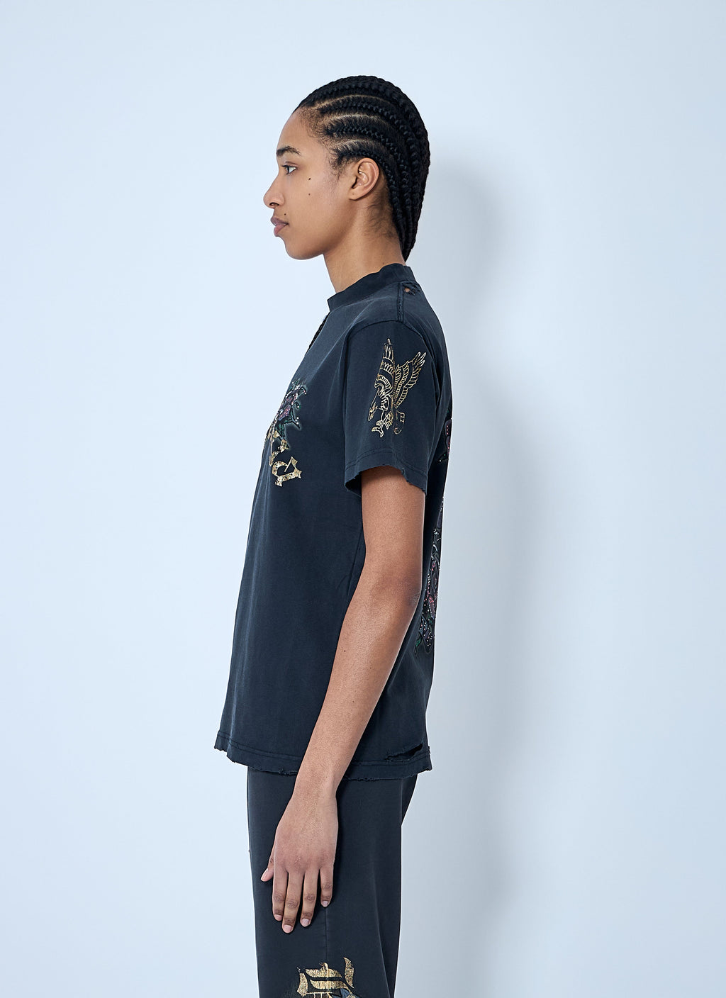 Balenciaga Women Tacky Tattoo Logo Motif T-Shirt